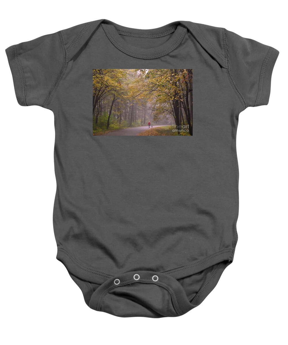 Nature Baby Onesie featuring the photograph Autumn Symphony In The Forest 02 by Leonida Arte