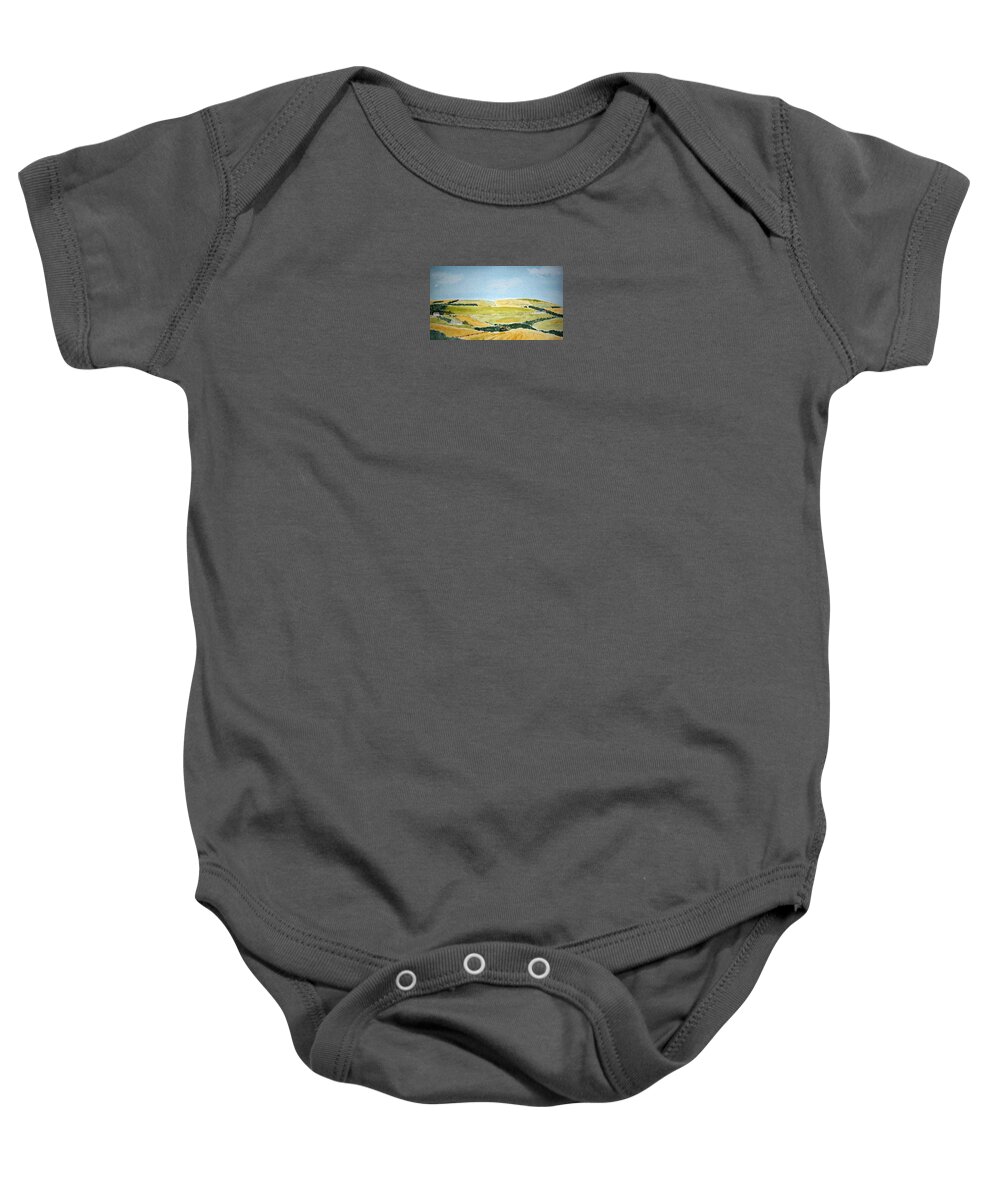 Watercolor Baby Onesie featuring the painting Ayrshire Farms by John Klobucher