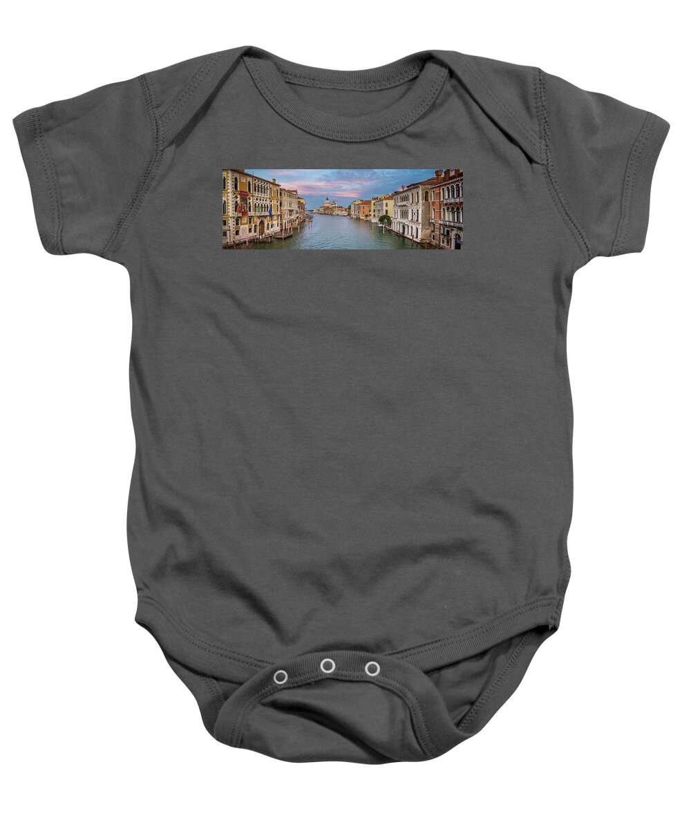 Fine Art Baby Onesie featuring the photograph B0009343 -Sunset from Accademia Bridge by Marco Missiaja