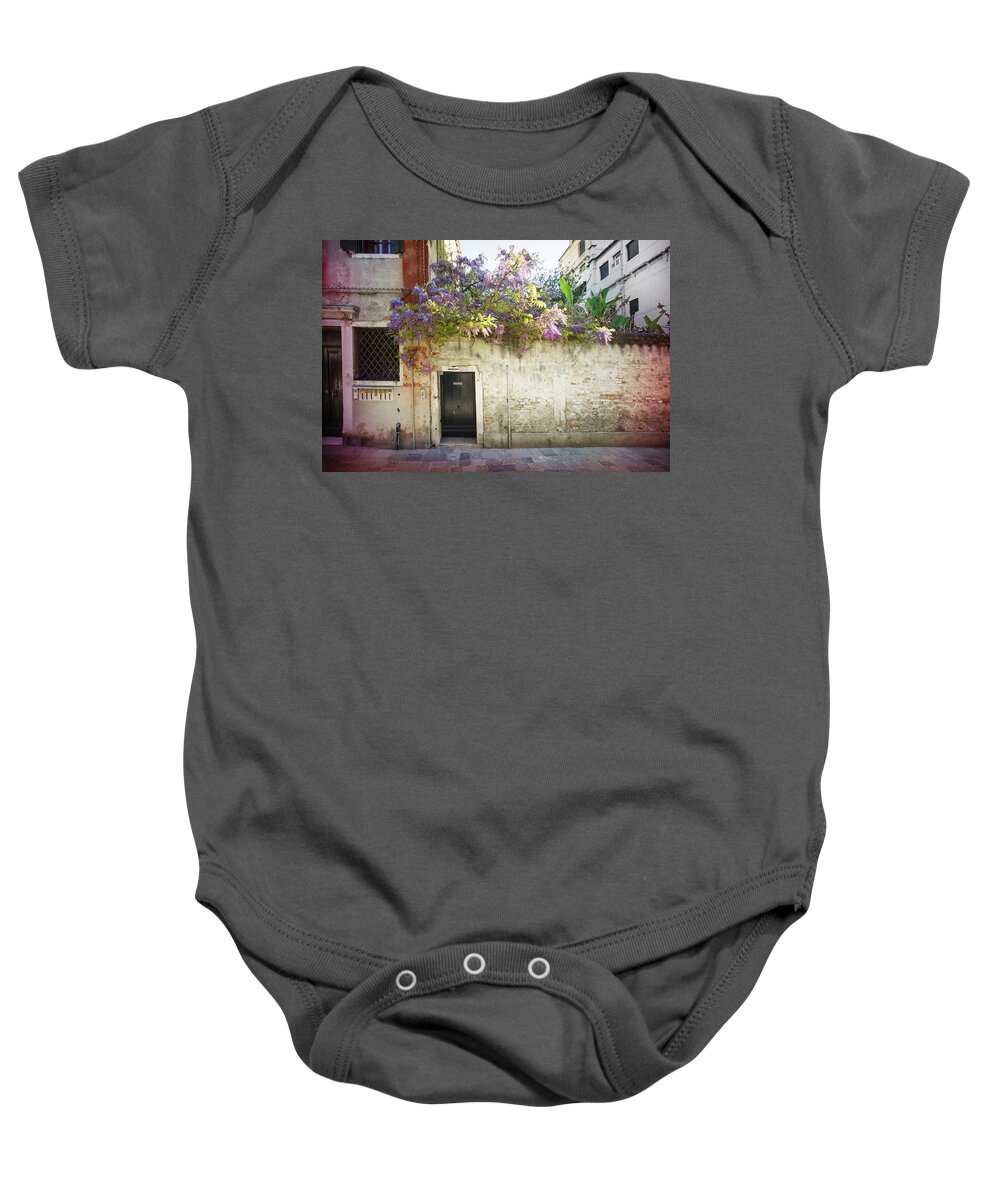 Fine Art Baby Onesie featuring the photograph B001889 - Wisteria in Venice by Marco Missiaja