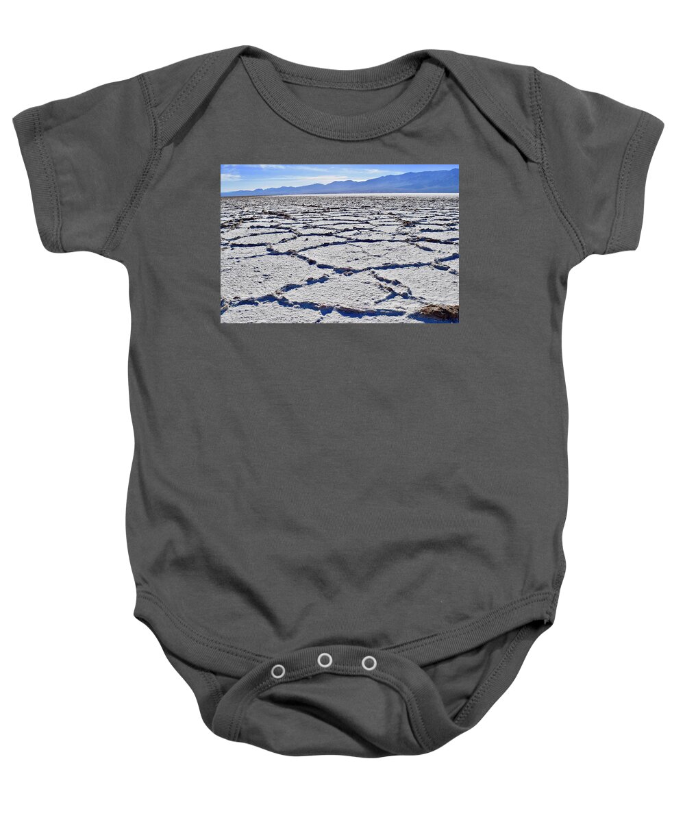 Bad Baby Onesie featuring the photograph Hexagonal Salt Crust@Badwater Basin by Bnte Creations