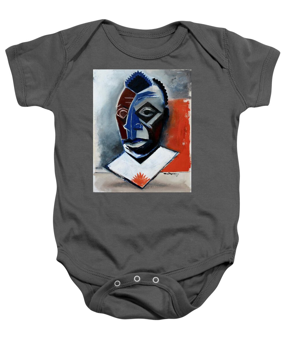 James Baldwin Baby Onesie featuring the painting Baldwin / The Fire Next Time by Martel Chapman
