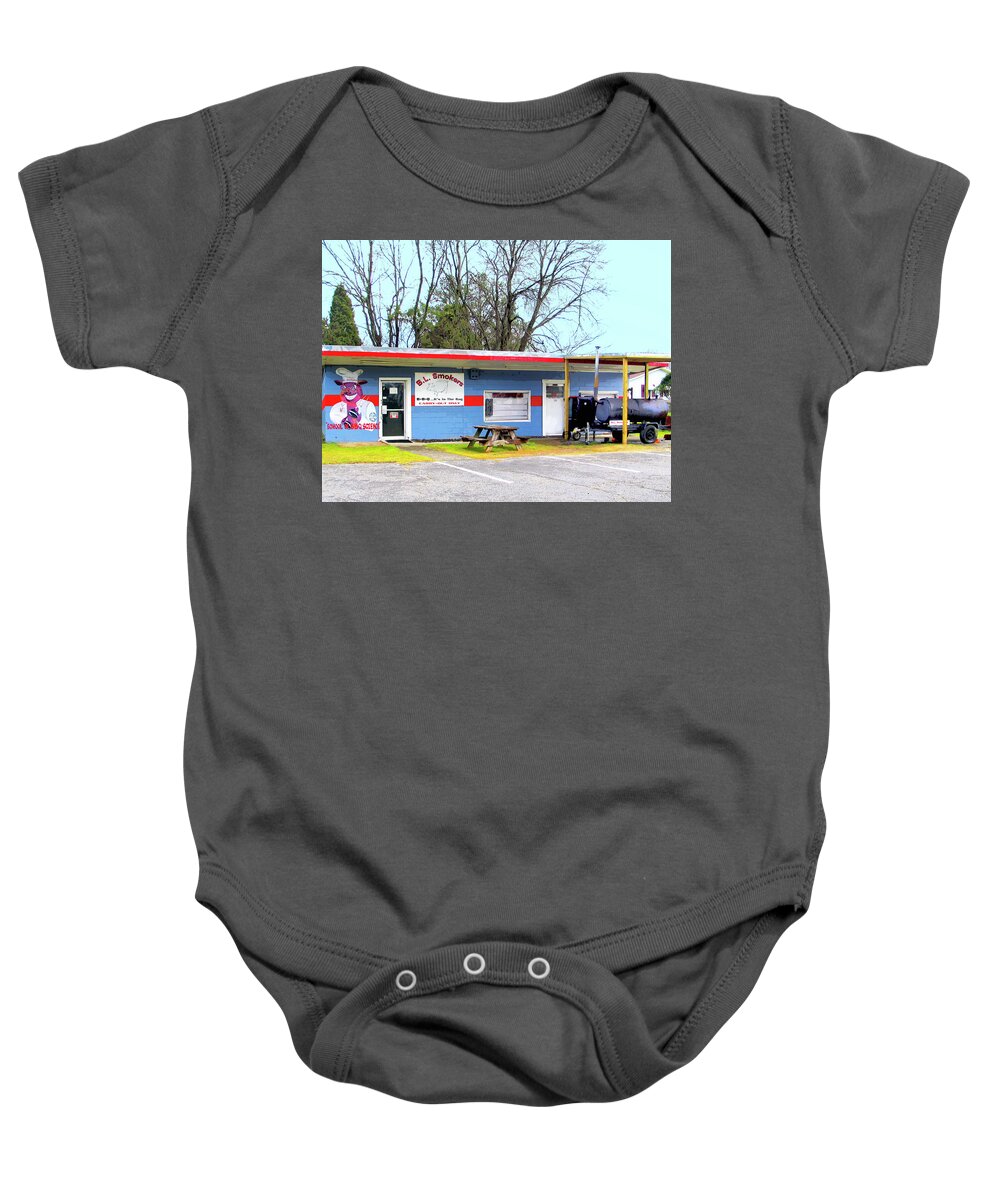Barbeque Science Baby Onesie featuring the photograph Barbeque Science by Dominic Piperata