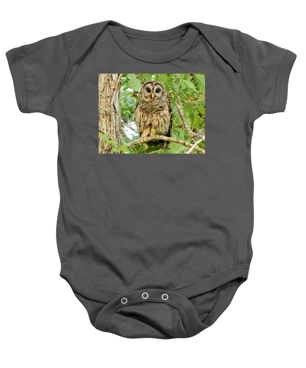 Bird Baby Onesie featuring the photograph Barred Owl by Karen Stansberry