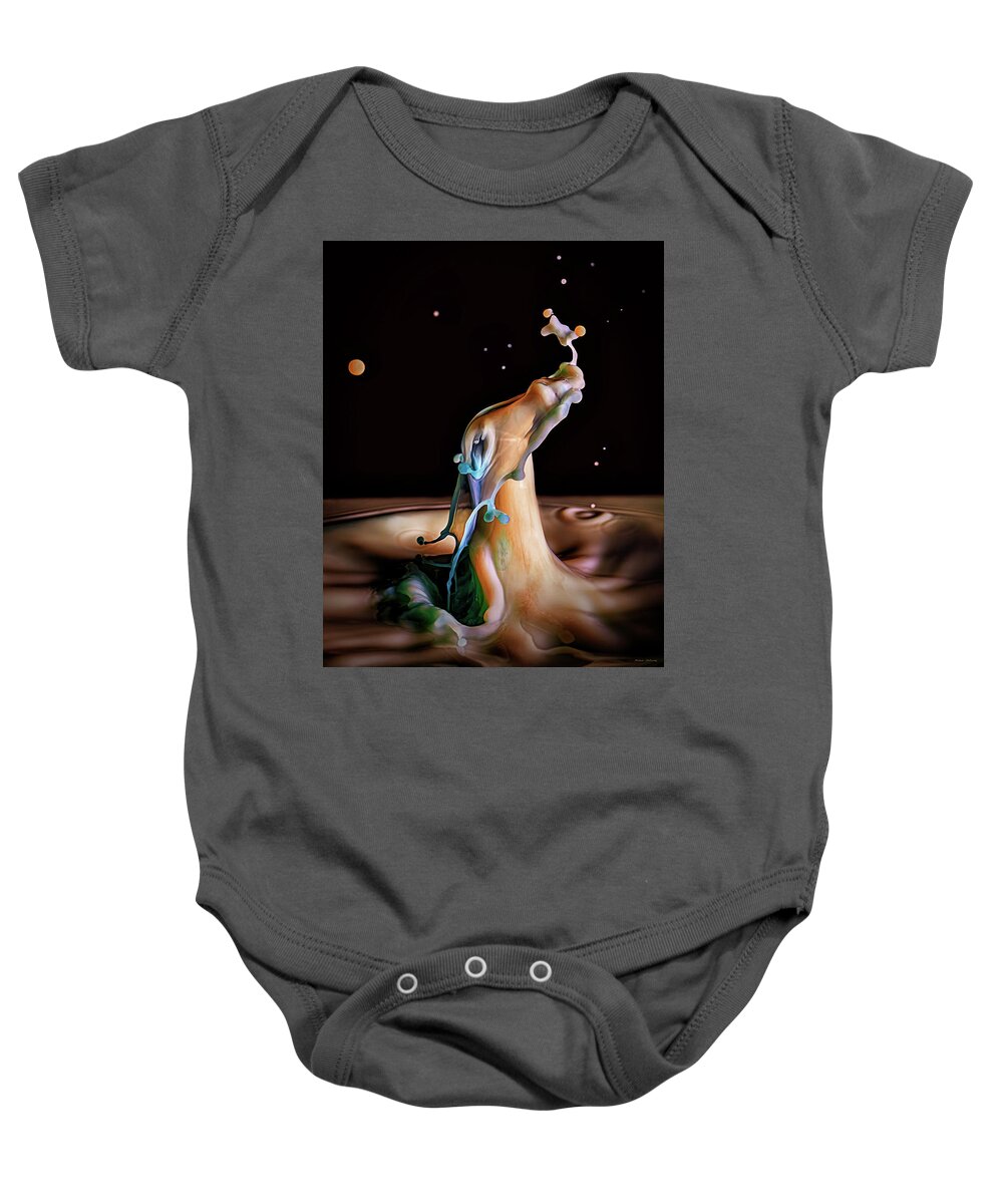 Water Drop Collision Baby Onesie featuring the photograph Basking in the Starlight by Michael McKenney