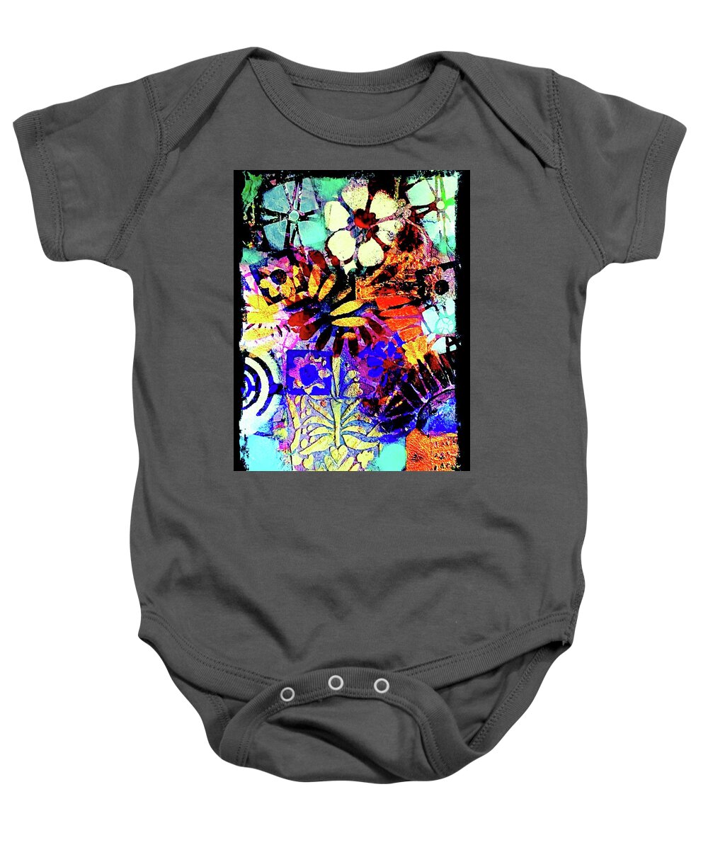 #flowers Baby Onesie featuring the painting Be Happy by Tommy McDonell