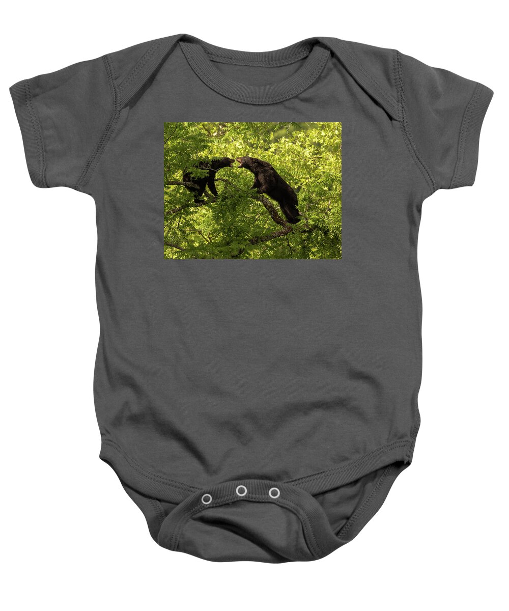 Wildlife Baby Onesie featuring the photograph He Wants Her by Doug McPherson