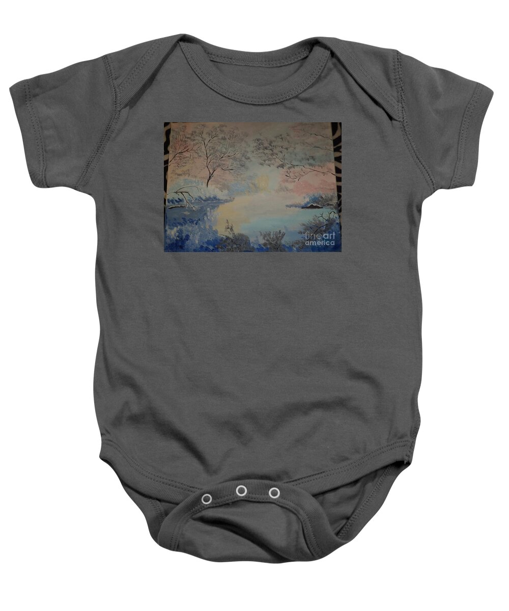 Beautiful Colors And Trees Baby Onesie featuring the painting Beautiful Morning Time Painting # 73 by Donald Northup