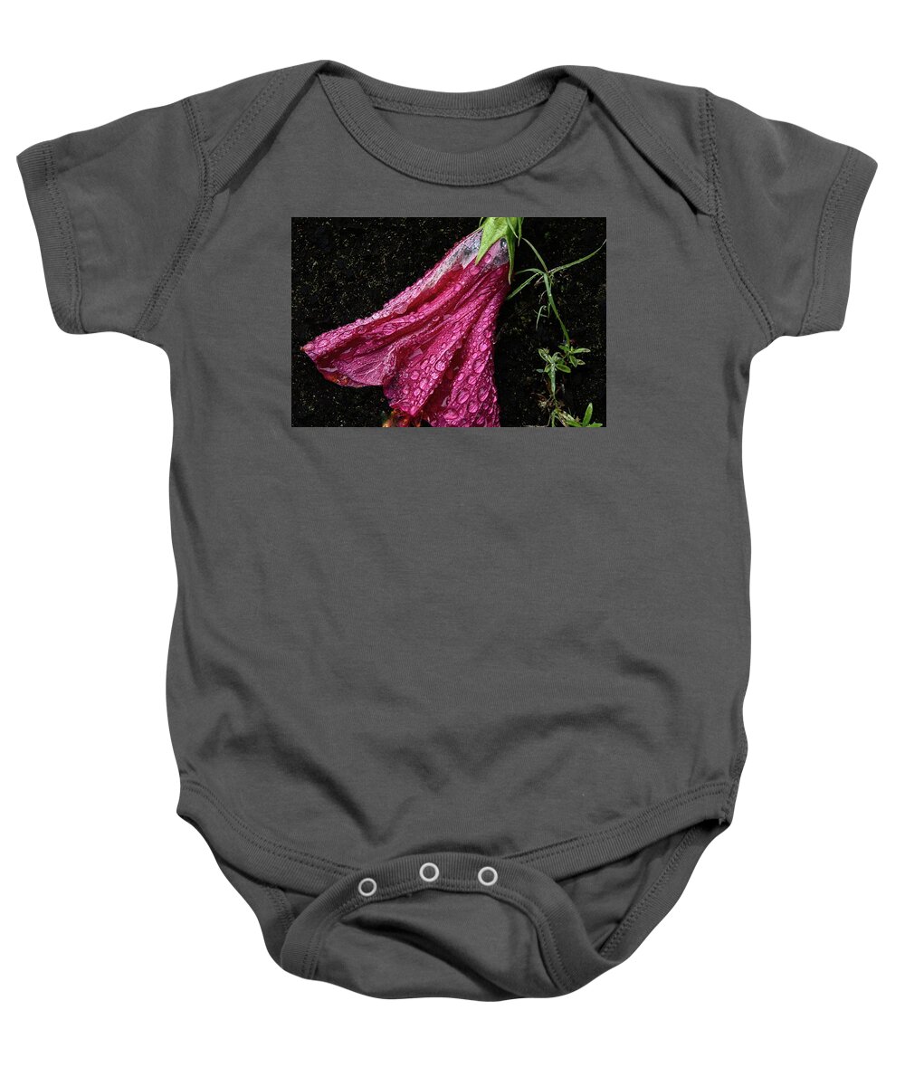 Bejeweled Hibiscus Baby Onesie featuring the photograph Bejeweled Hibiscus by Heidi Fickinger
