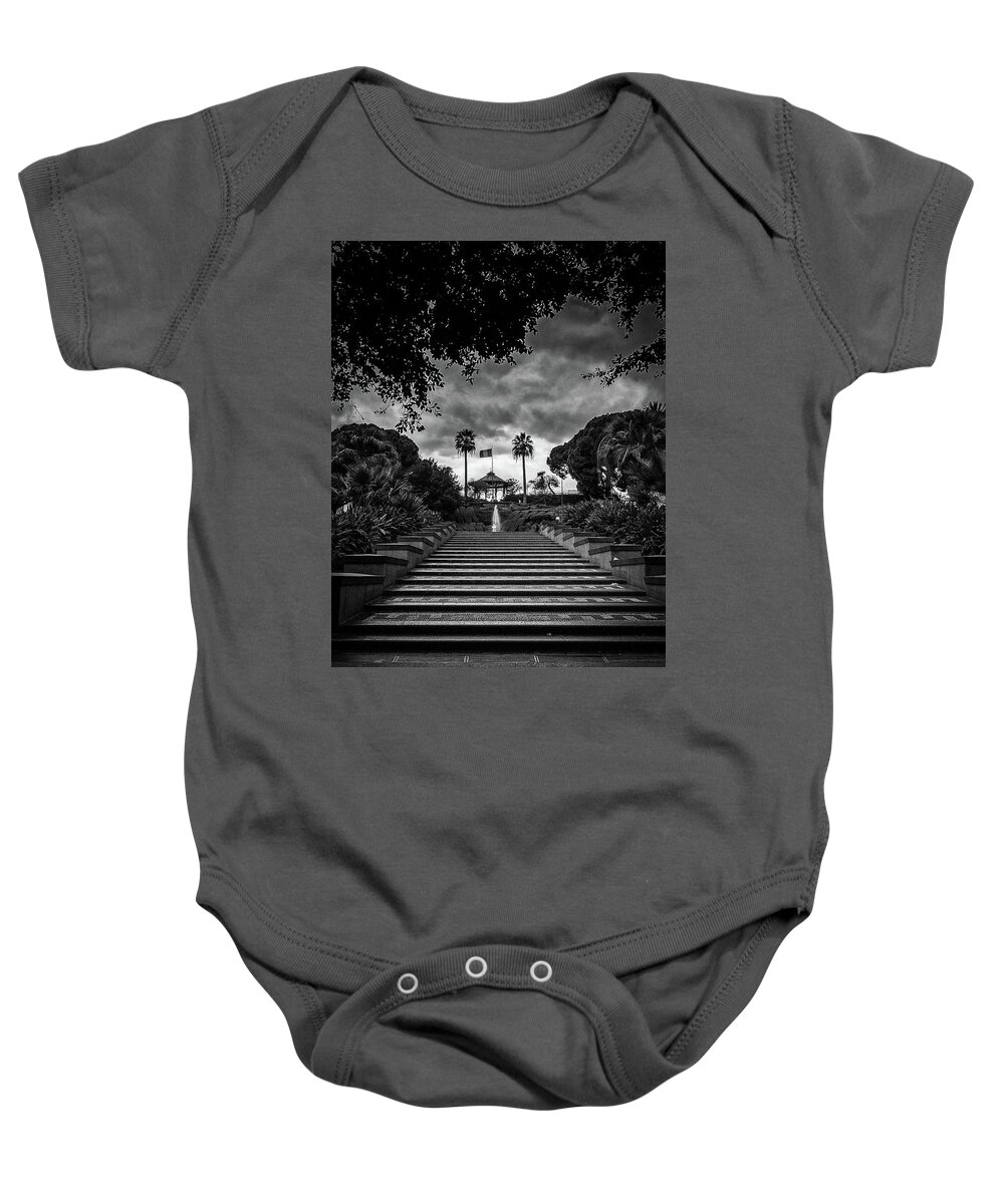 Catania Baby Onesie featuring the photograph Bellini Garden Park in Catania, Sicily by Monroe Payne