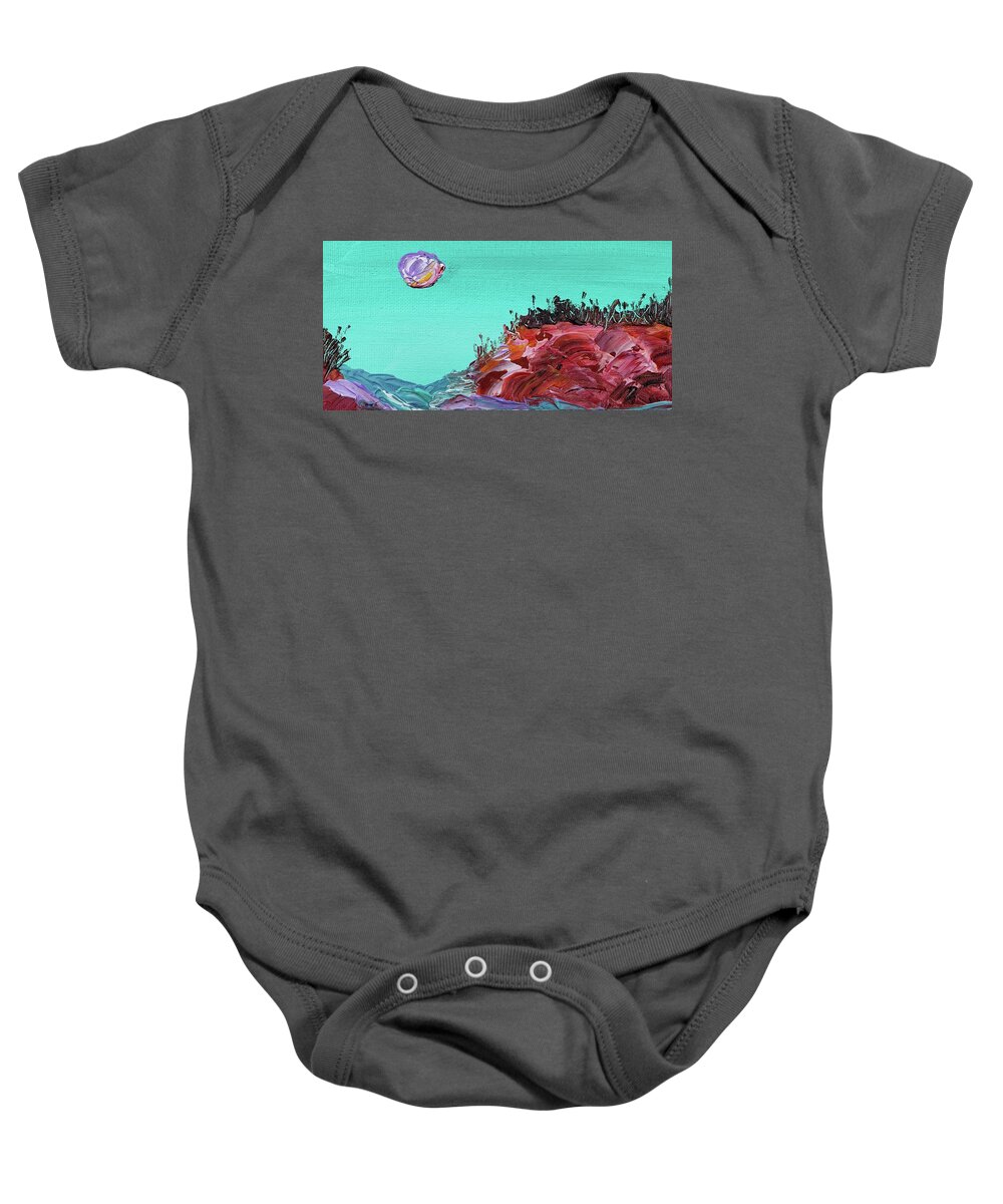 Landscape Baby Onesie featuring the painting Below Jupiter's Storm by Ashley Wright