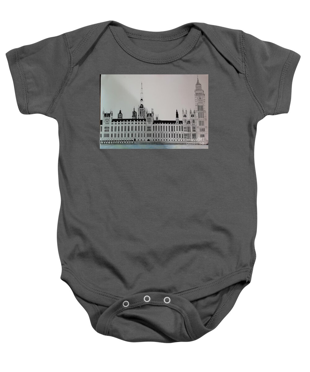 Original Baby Onesie featuring the drawing Big Ben by Donald Northup