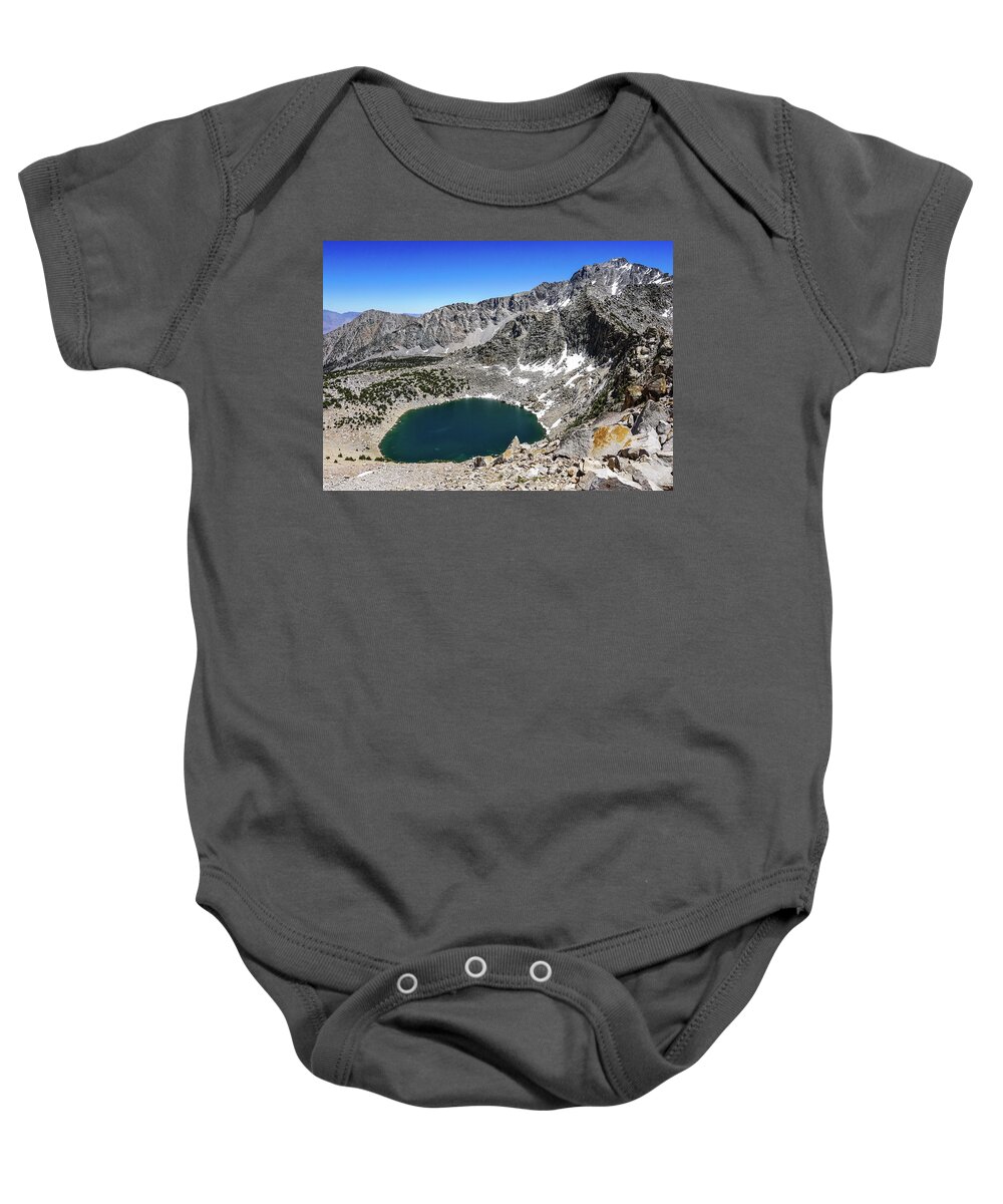 Big Pothole Lake Baby Onesie featuring the photograph Big Pothole Lake 11,273' by Brett Harvey