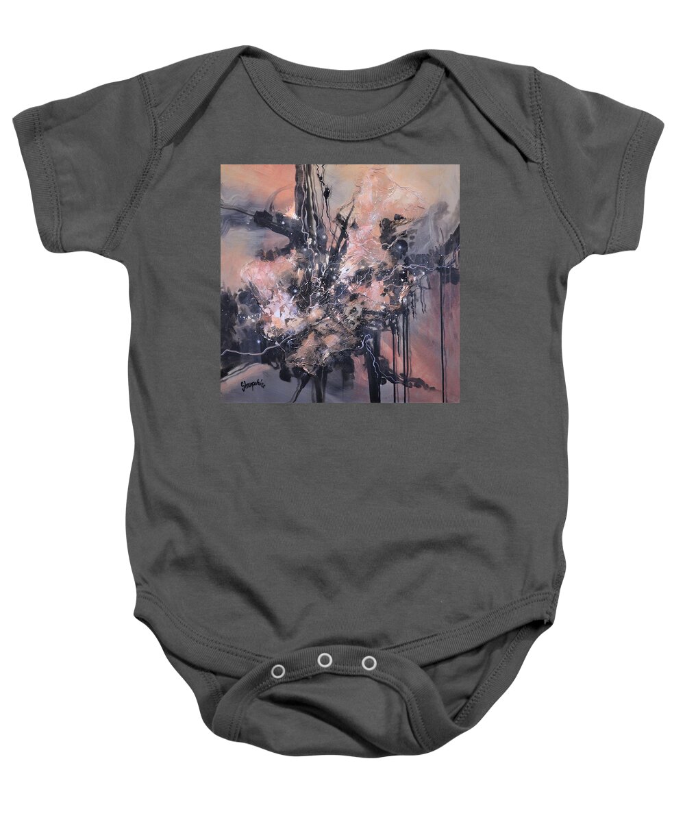 Abstract Baby Onesie featuring the painting Bio-synthetic by Tom Shropshire