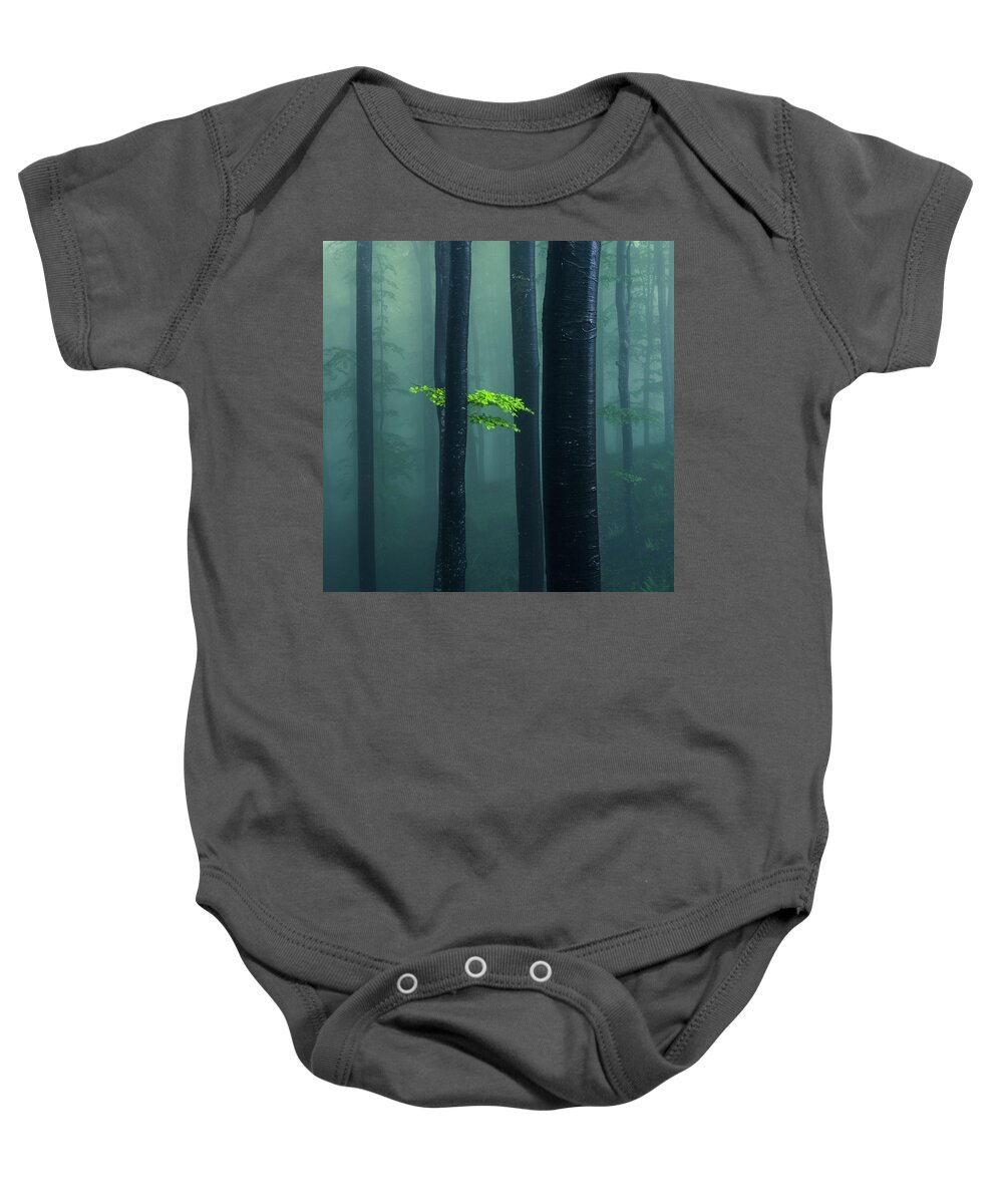 Mountain Baby Onesie featuring the photograph Bit Of Green by Evgeni Dinev