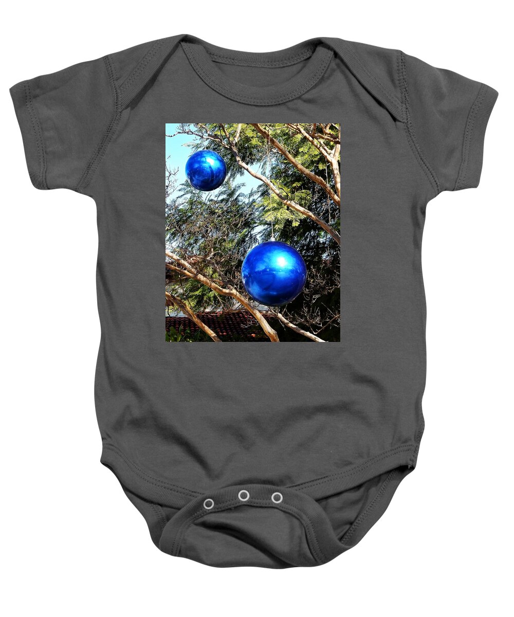 Tree Baby Onesie featuring the photograph Blue Balls by Andrew Lawrence