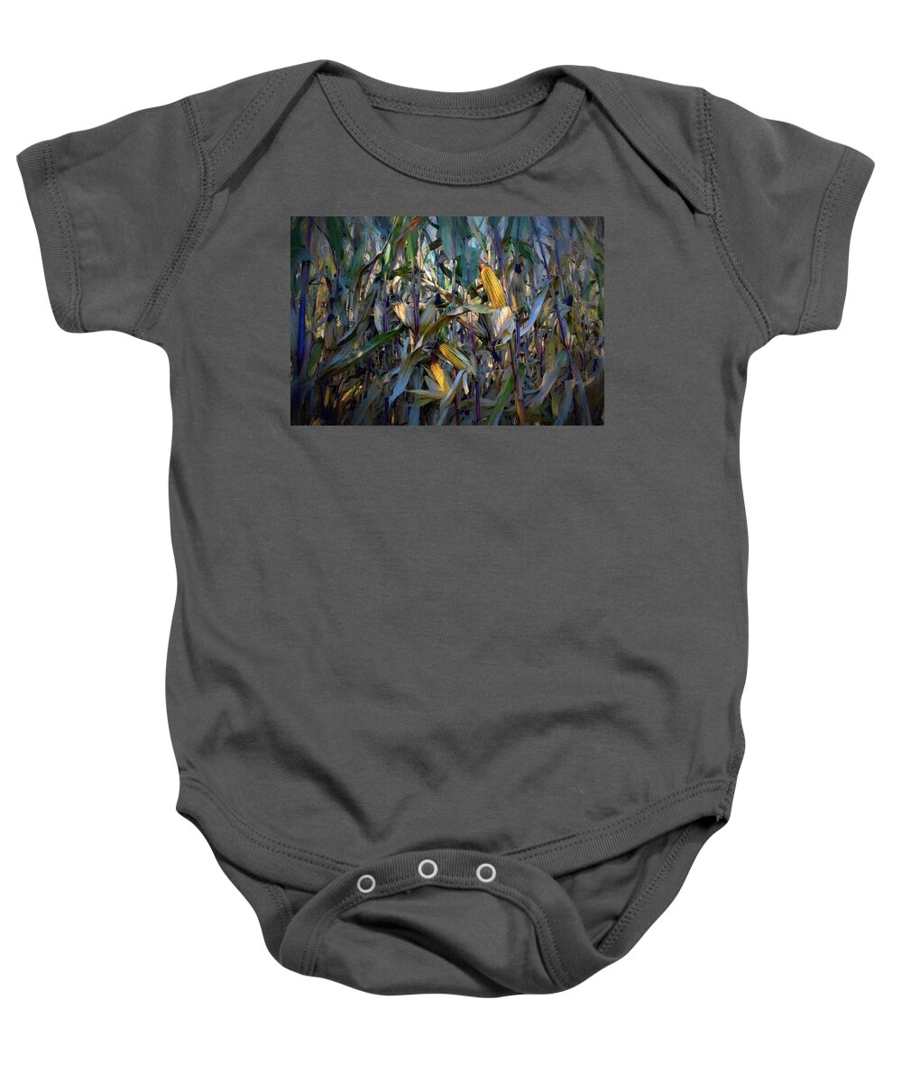 Corn Baby Onesie featuring the photograph Blue Corn Expressions by Wayne King
