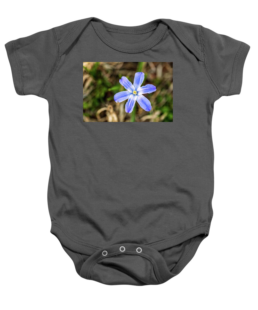 Flower Baby Onesie featuring the photograph Blue Flower by Amelia Pearn