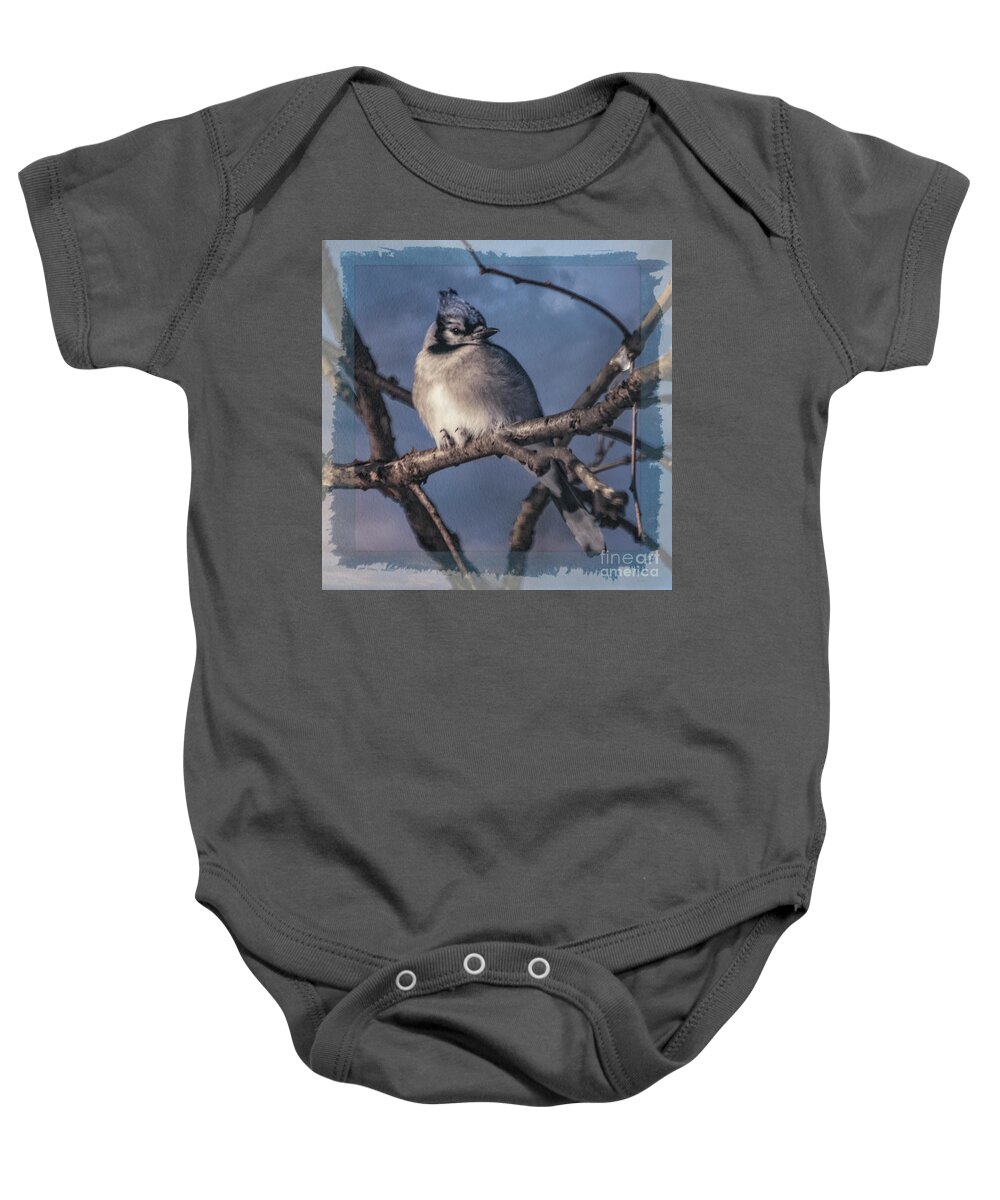  Baby Onesie featuring the photograph Blue on Blue by Janice Pariza