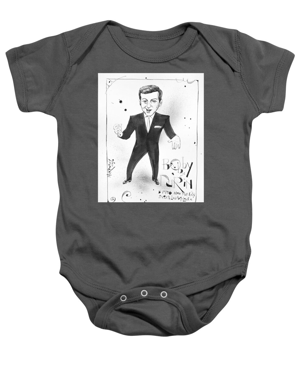  Baby Onesie featuring the drawing Bobby Darin by Phil Mckenney