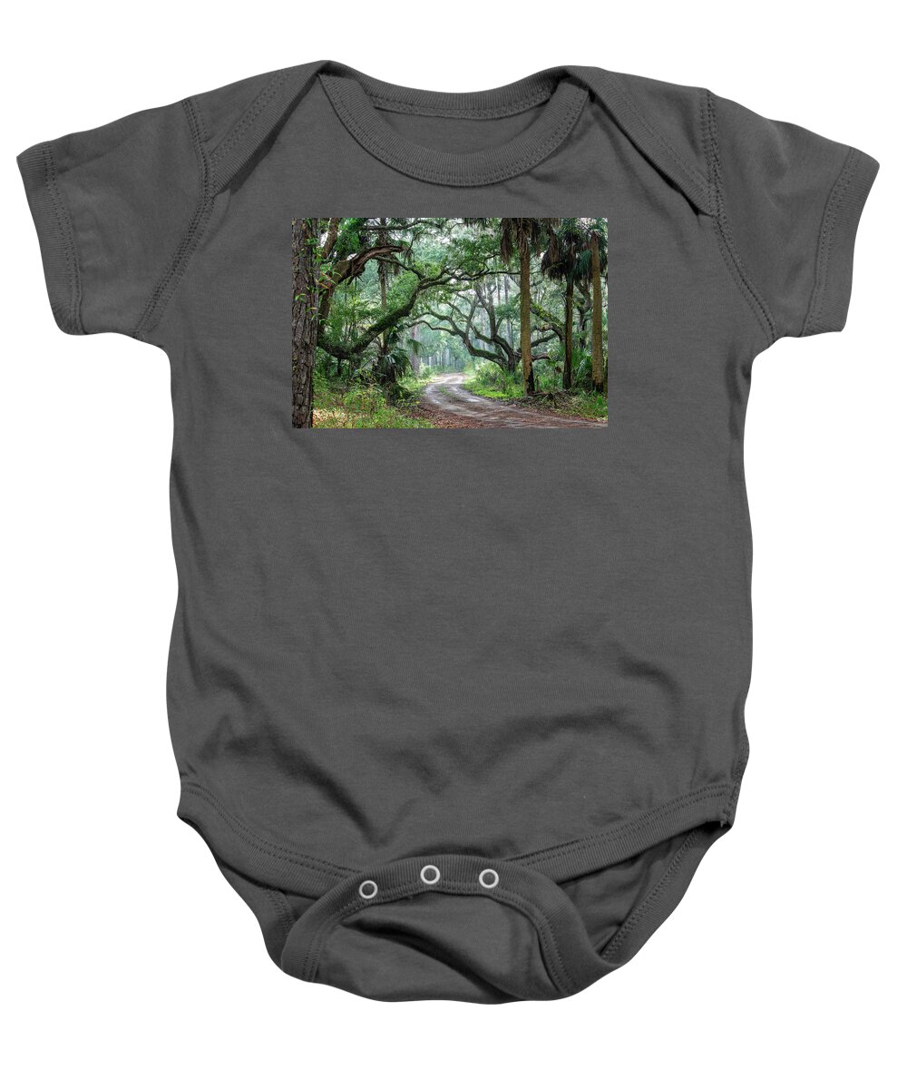 Botany Bay Baby Onesie featuring the photograph Botany Bay Plantation Maritime Forest Three by Douglas Wielfaert