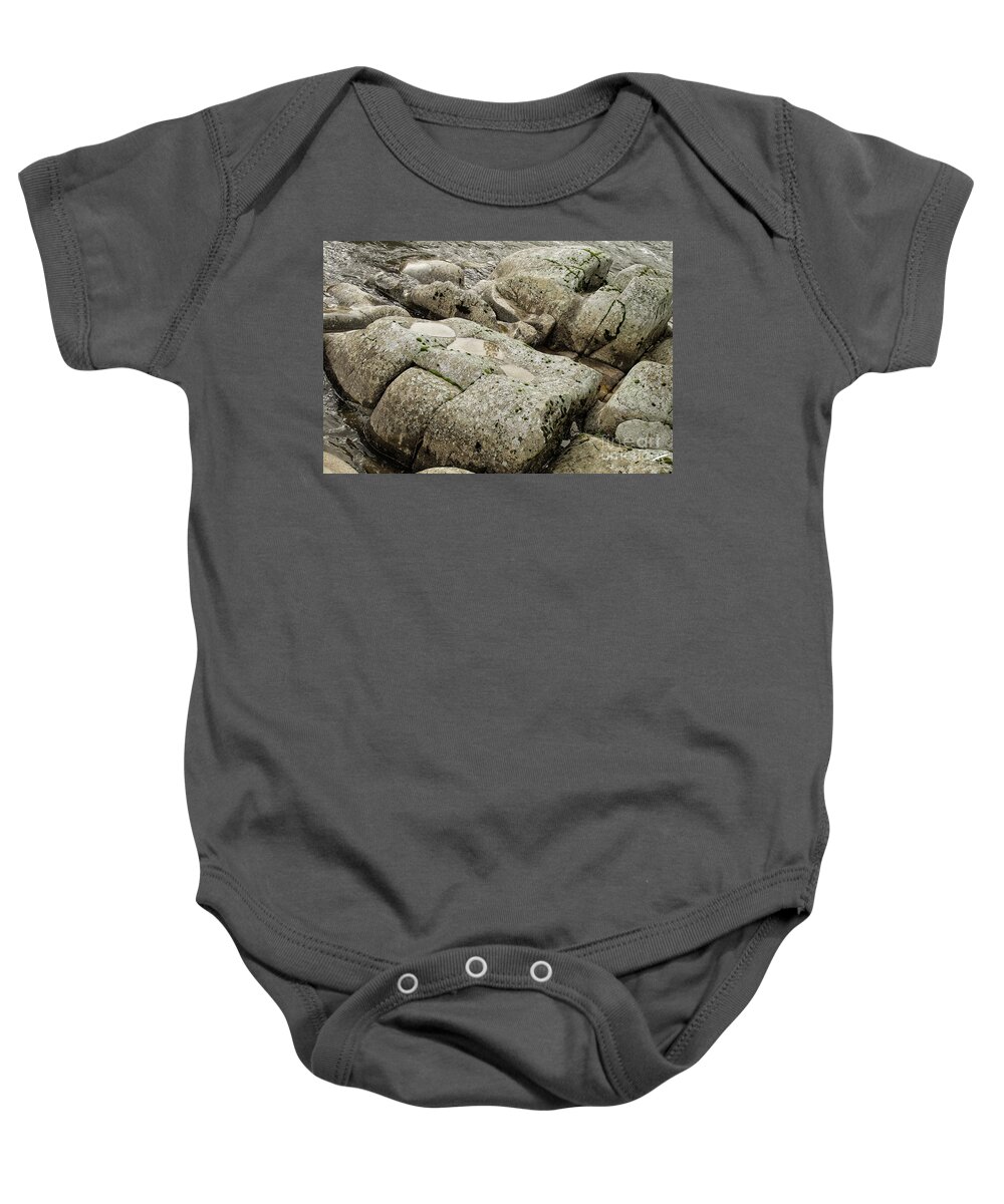 Boulder Baby Onesie featuring the photograph Boulders on the Banks by Theresa Fairchild
