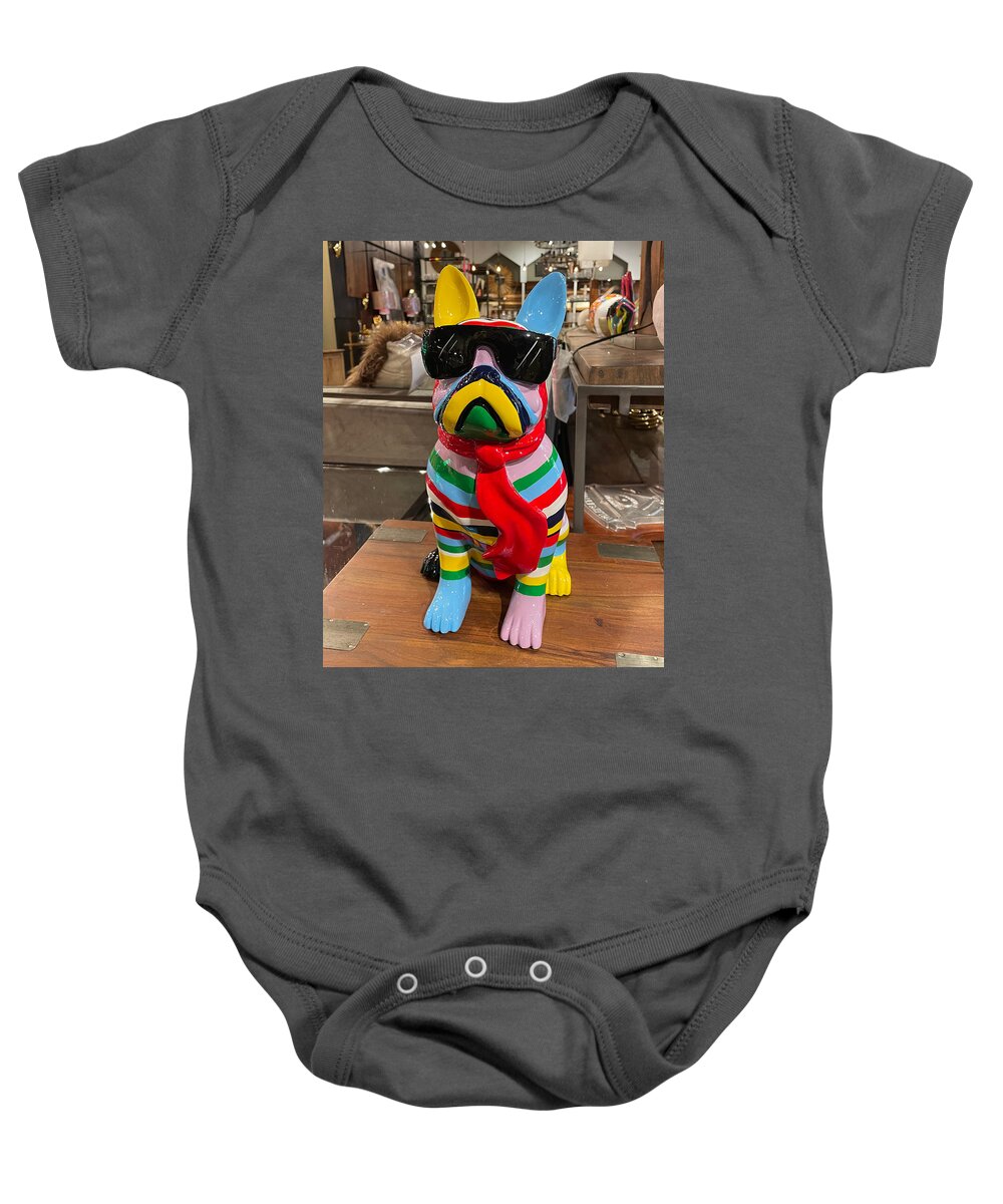 Funny Baby Onesie featuring the photograph Bowzer Wowzer by Lee Darnell