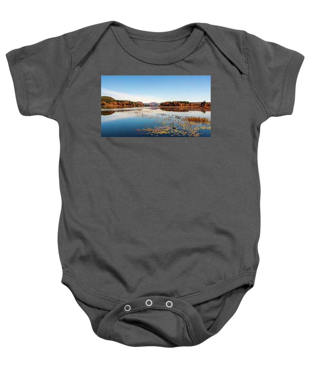 Adirondack Baby Onesie featuring the photograph Brant Lake Adirondack by Louis Dallara
