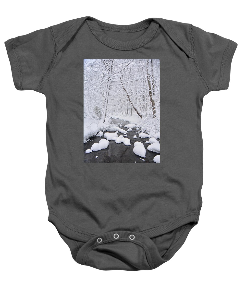 Bromley Brook Winter Baby Onesie featuring the photograph Bromley Brook Winter by Raymond Salani III