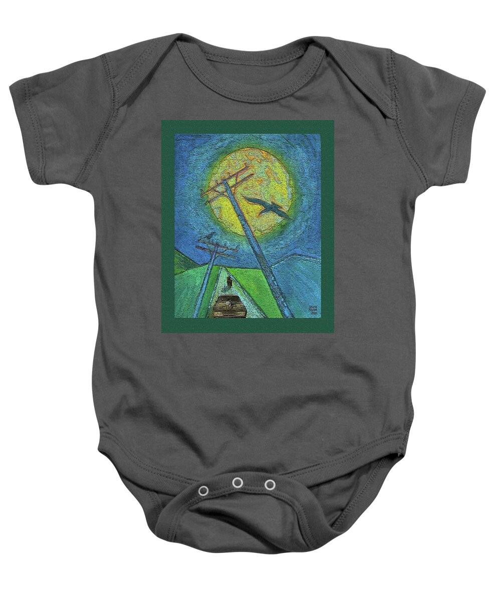 Car Chase Baby Onesie featuring the digital art Car Chase / Road Warrior by David Squibb