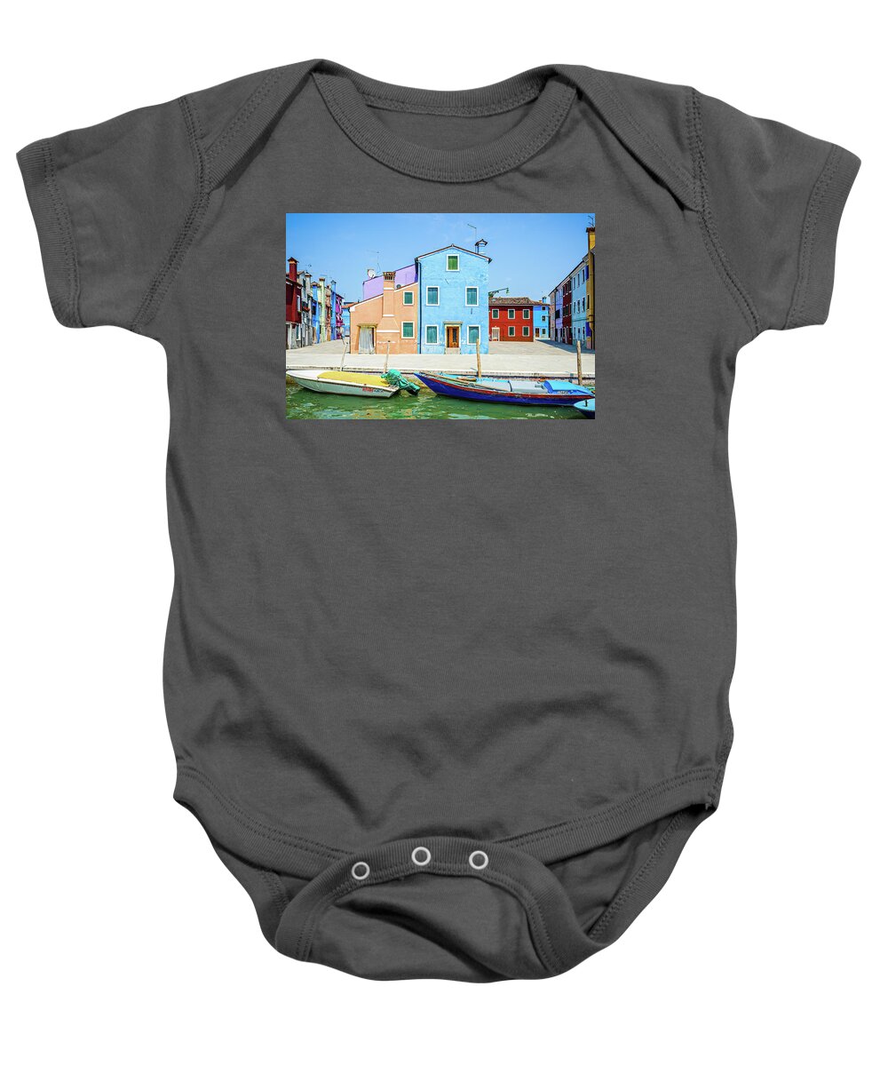 Venice Baby Onesie featuring the photograph Burano Blue by Marla Brown