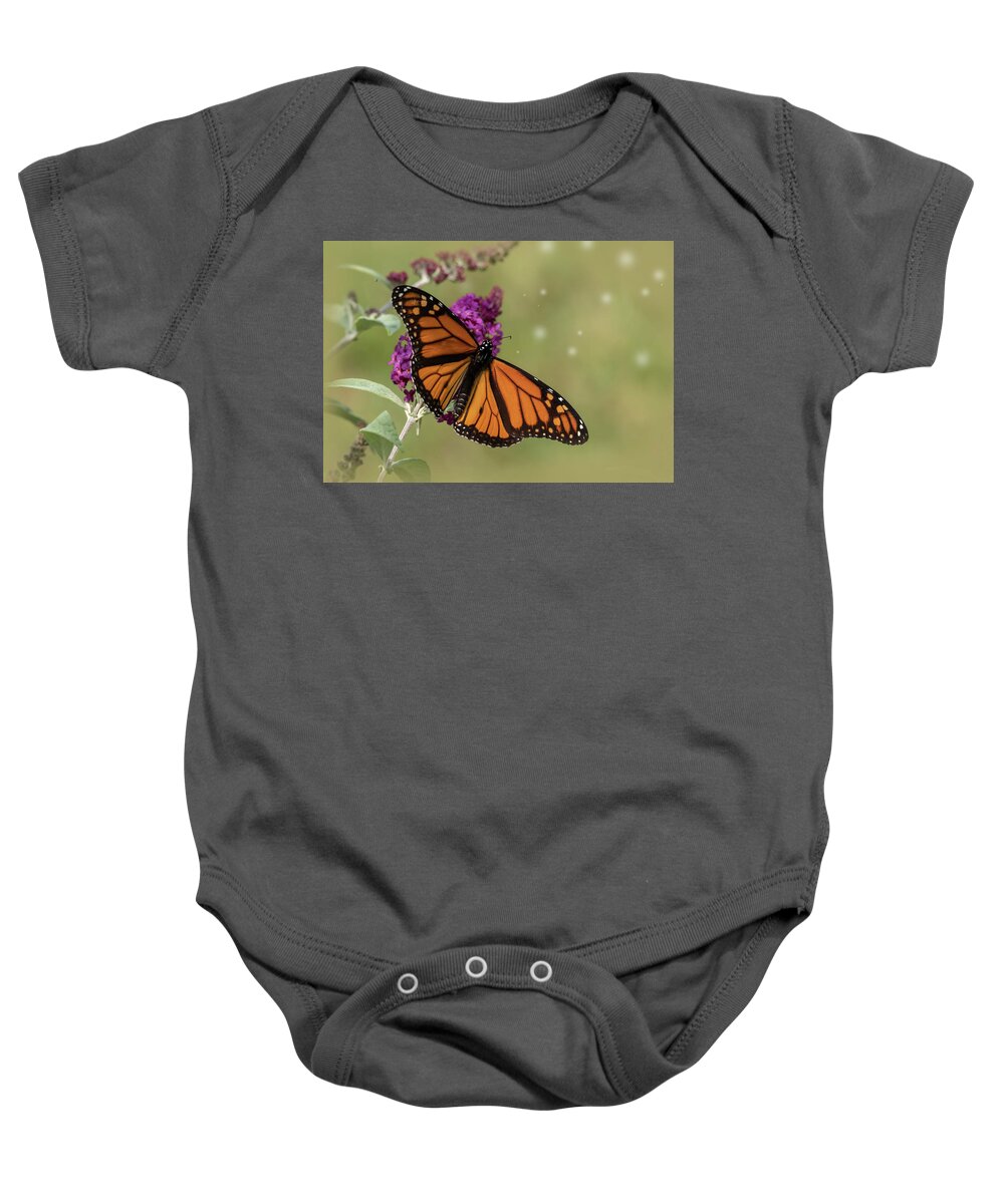 Monarch Butterfly Baby Onesie featuring the photograph Butterfly Art by Sandra J's