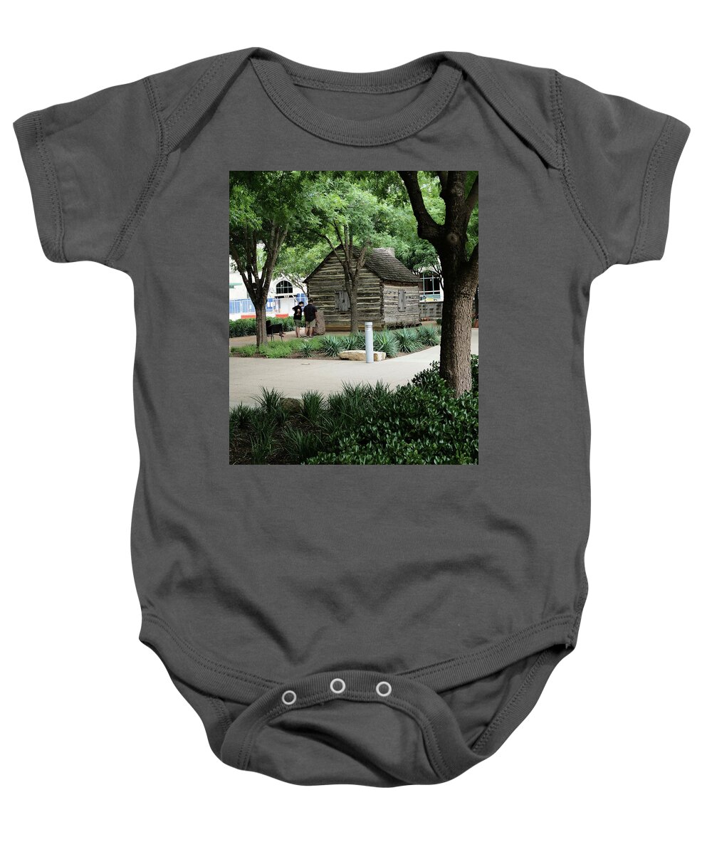 Green Baby Onesie featuring the photograph Cabin in the Park by C Winslow Shafer