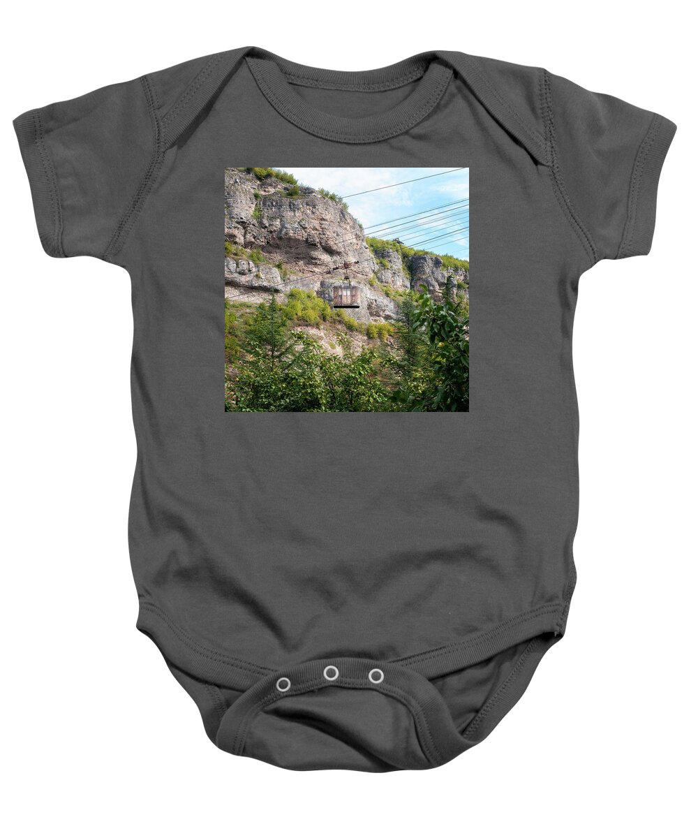 Abandoned Baby Onesie featuring the photograph Cable Car in Chiatura by Roman Robroek