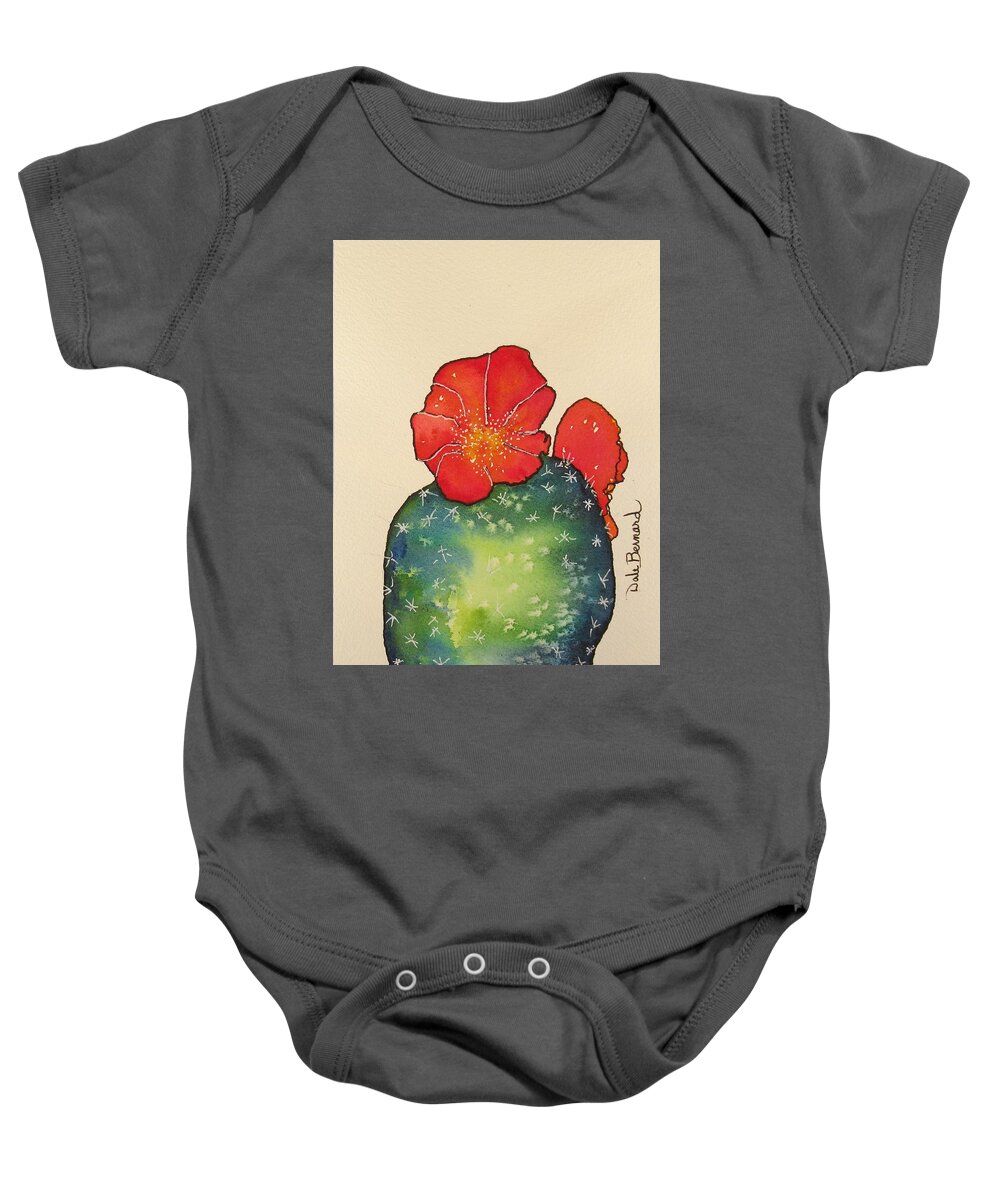 Succulent Baby Onesie featuring the painting Cactus Rose 2 by Dale Bernard