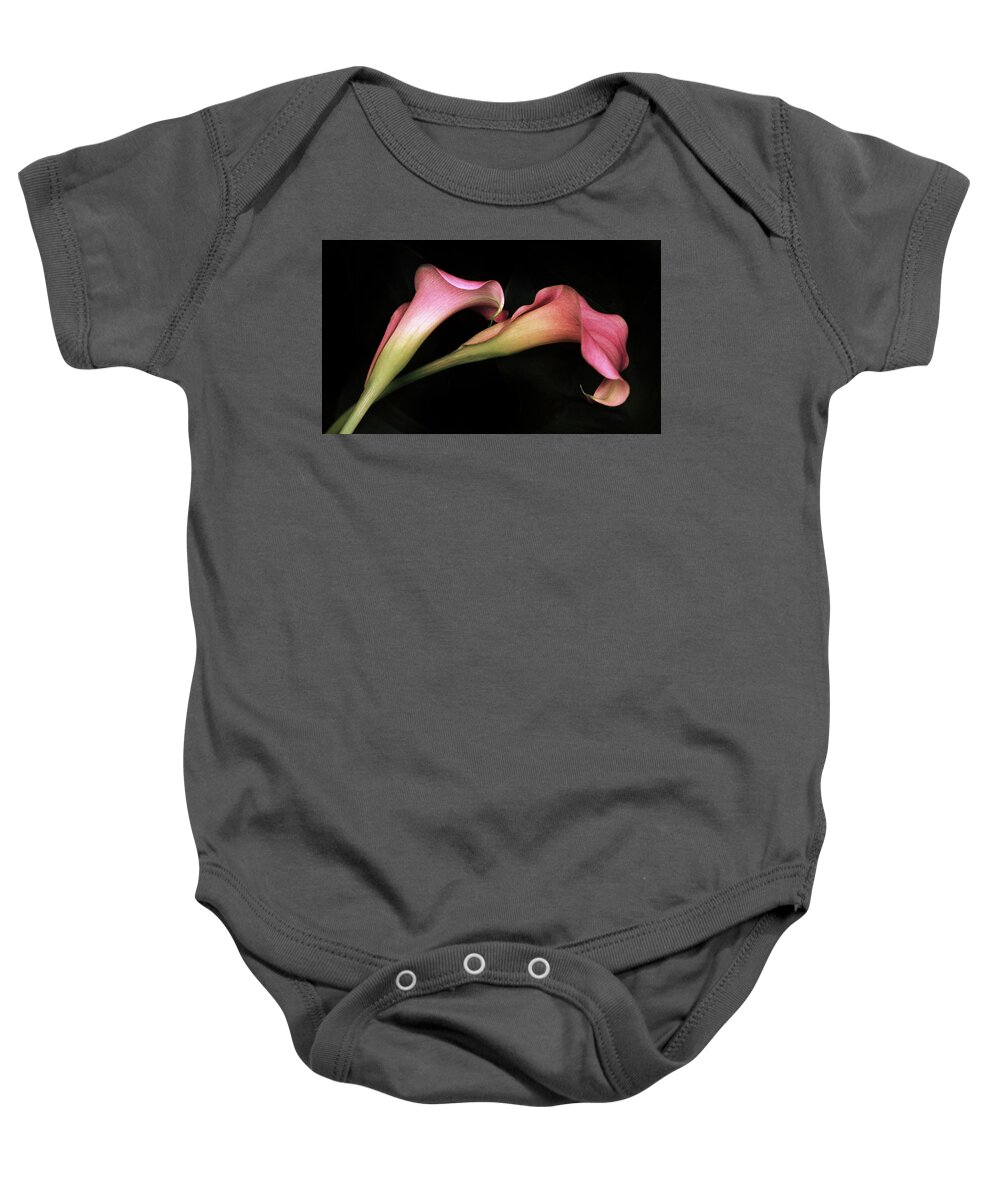 Calla Lily Baby Onesie featuring the photograph Calla Couplet by Jessica Jenney
