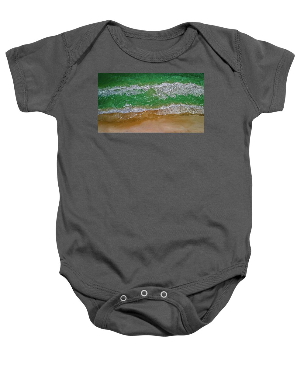 Waves Baby Onesie featuring the photograph Can you hear it? by Sand Catcher