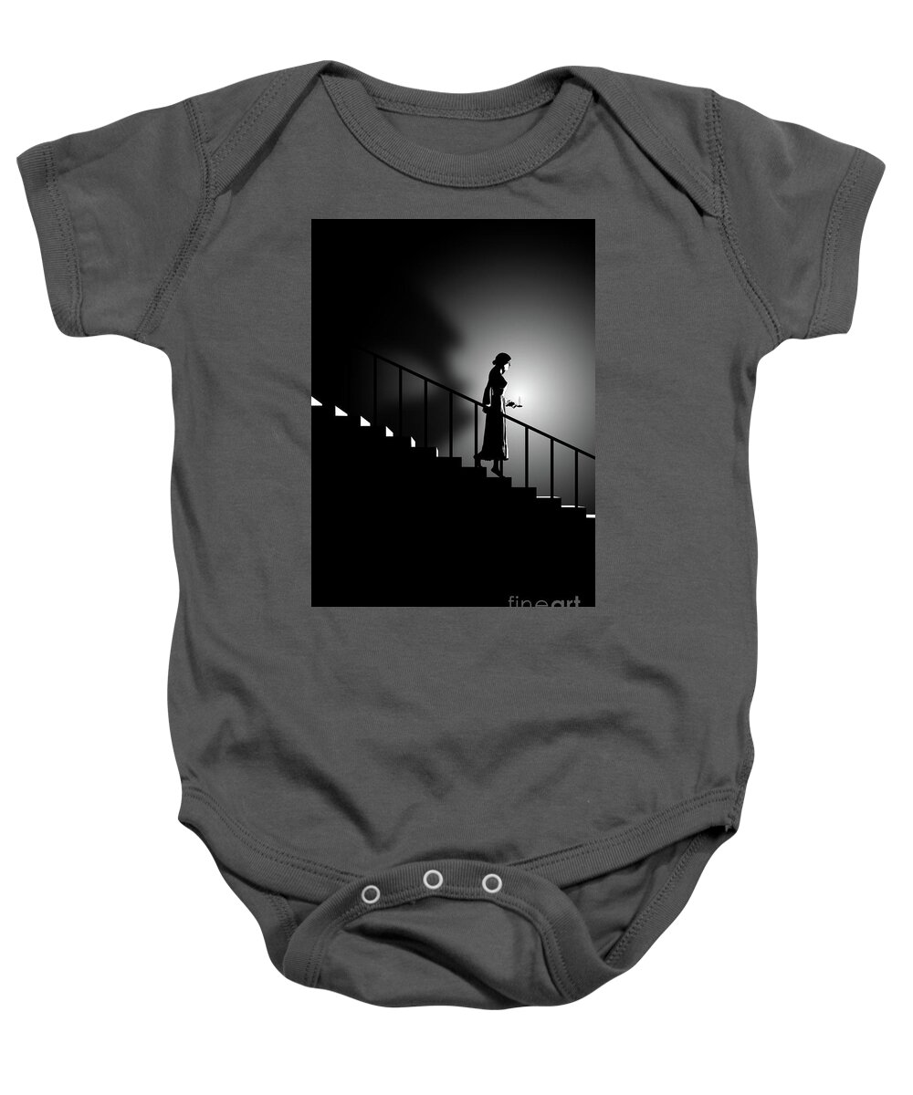 Clayton Baby Onesie featuring the digital art Candle by Clayton Bastiani