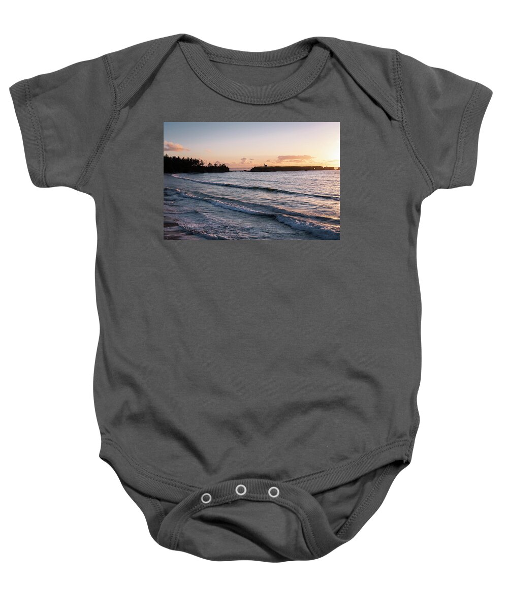 Sunset Baby Onesie featuring the photograph Cape Arago Gold by Steven Clark