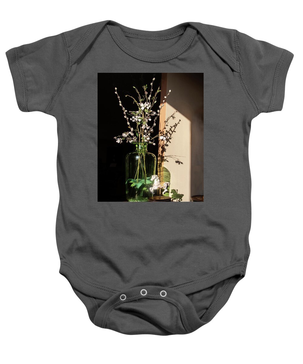 Carousel Baby Onesie featuring the photograph Carousel Horse by Carol Neal-Chicago