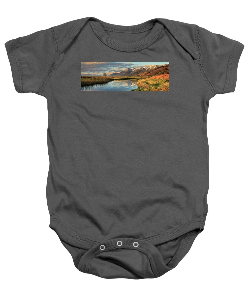 Carson Valley Baby Onesie featuring the photograph Carson Valley Sunrise Panorama by James Eddy