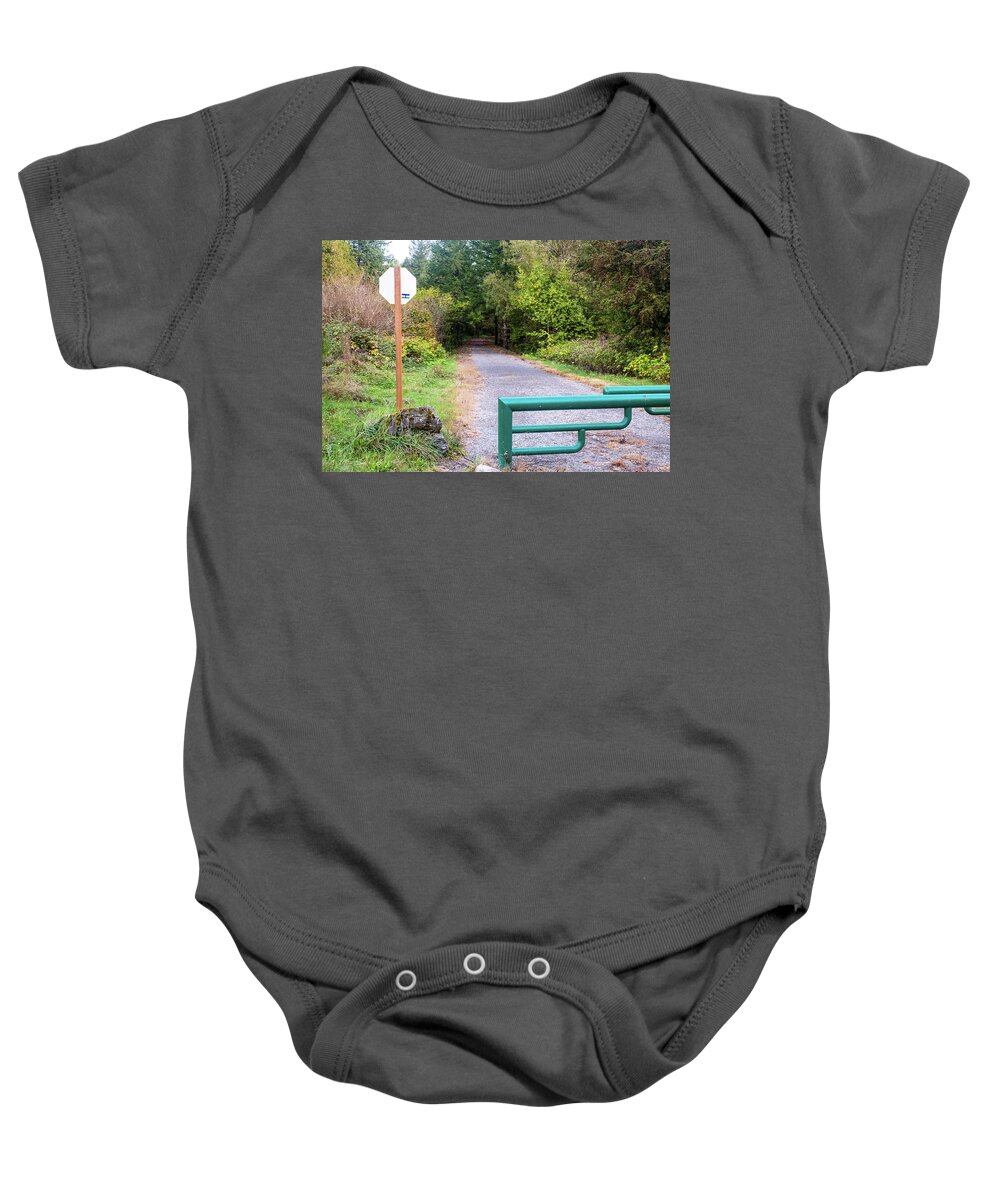 Cascade Trail At Challenger Road Baby Onesie featuring the photograph Cascade Trail at Challenger Road by Tom Cochran