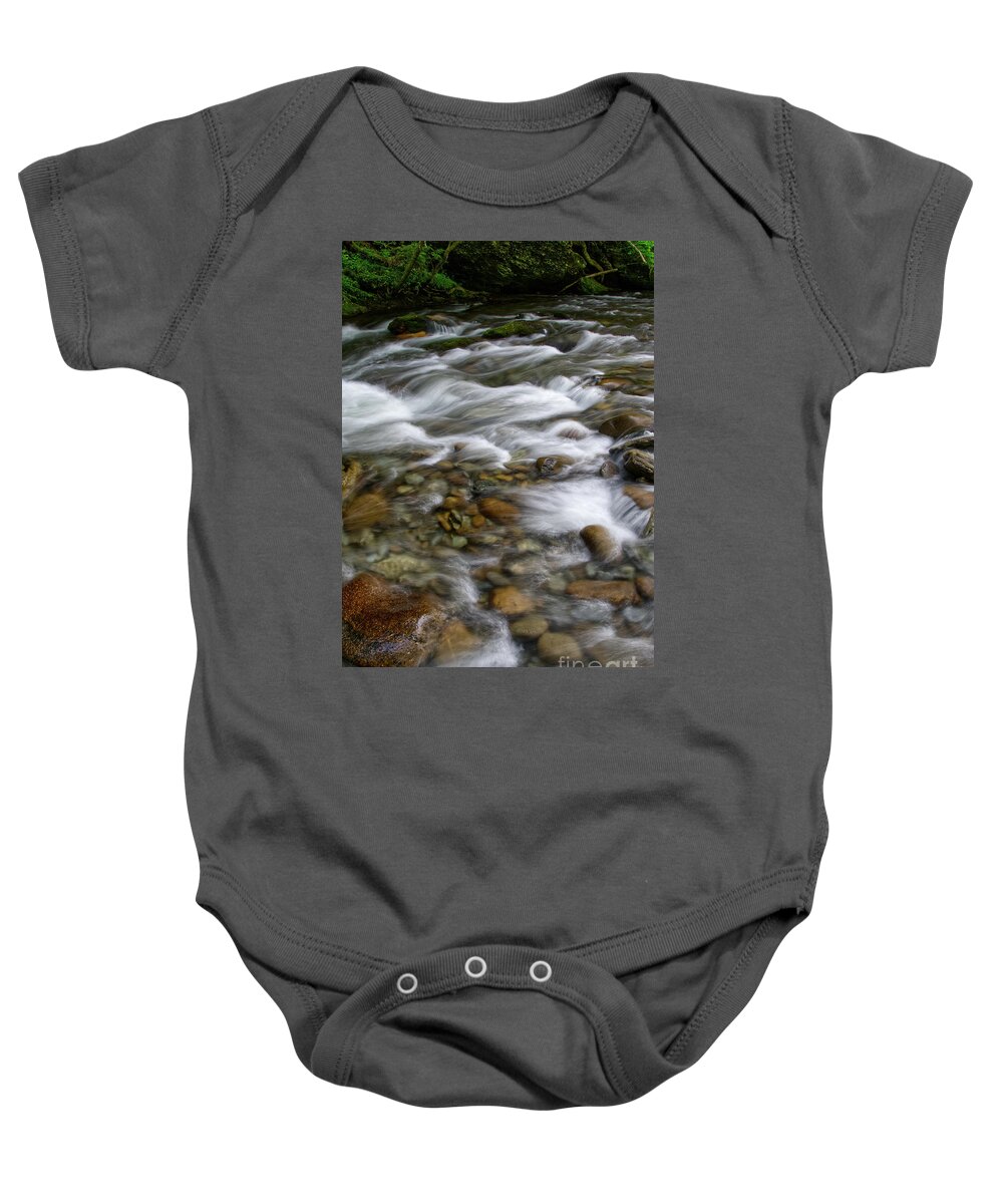 Smoky Mountains Baby Onesie featuring the photograph Cascades On Little River 4 by Phil Perkins