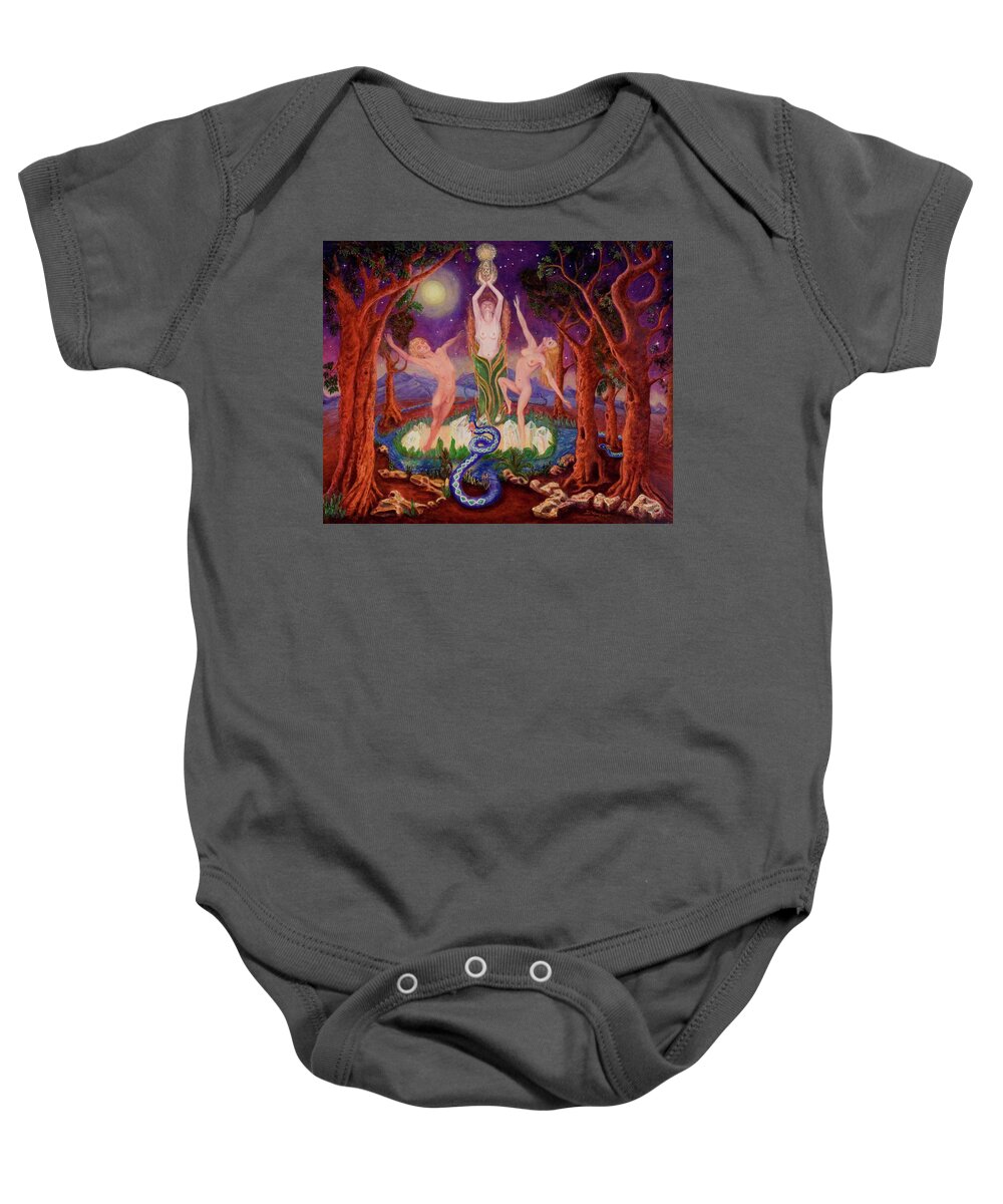 Crystals Baby Onesie featuring the painting Celebration of Venus Rising by Irene Vincent