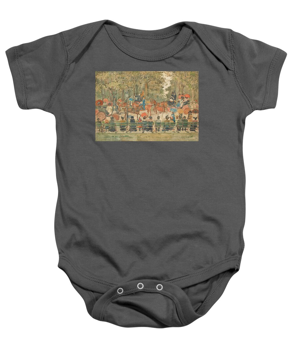 20th Century Painters Baby Onesie featuring the drawing Central Park, 1901 by Maurice Prendergast