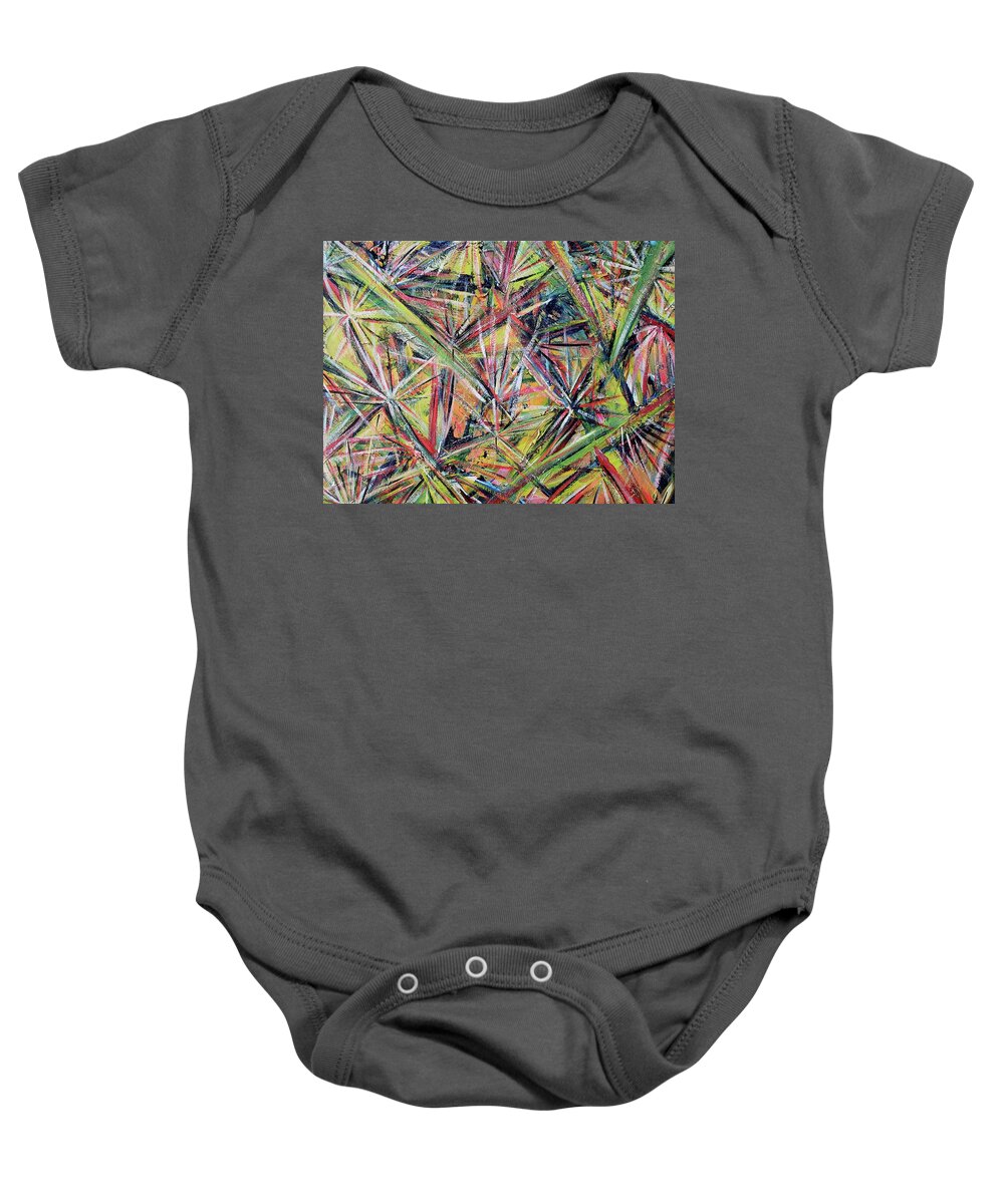 Abstract Baby Onesie featuring the painting Chameleanity by Jackie Ryan