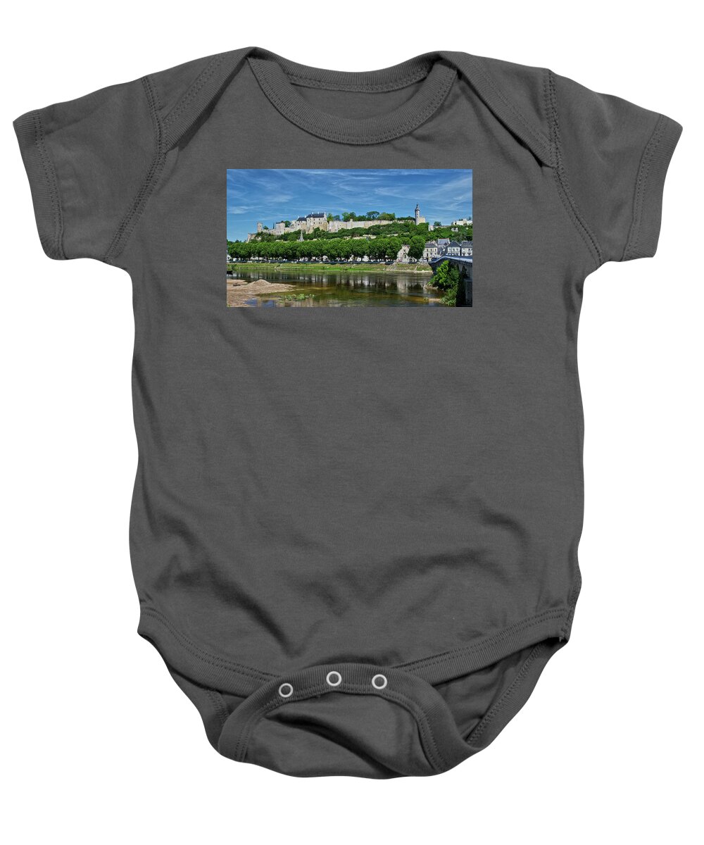 Castle Baby Onesie featuring the photograph Chateau de Chinon in the Loire Valley by Matthew DeGrushe