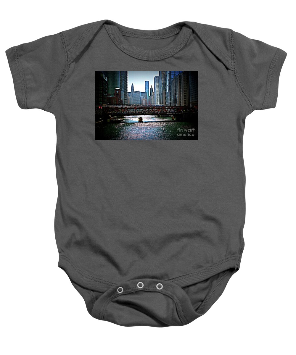 Commuters Baby Onesie featuring the photograph Chicago Morning Commute by Frank J Casella