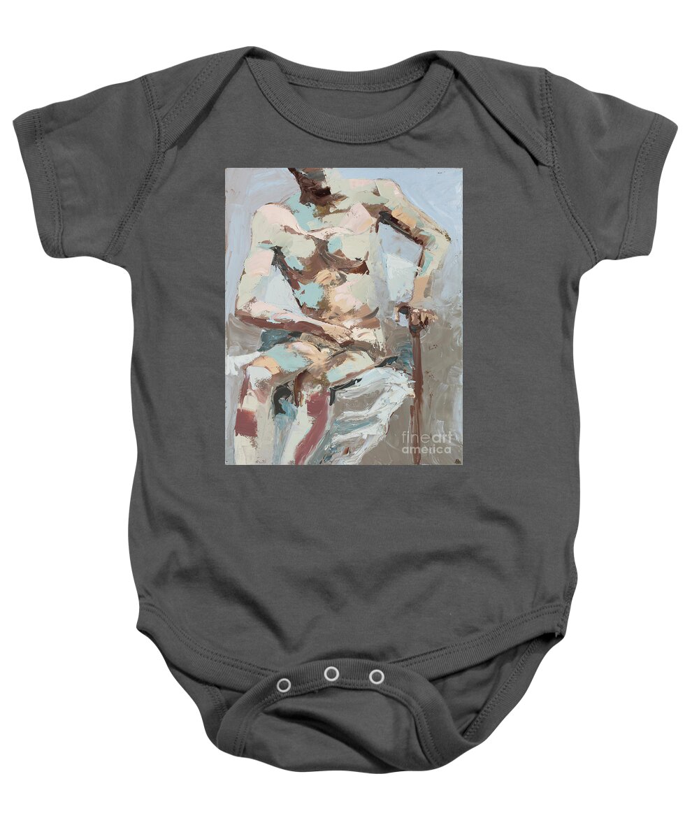 Impressionism Baby Onesie featuring the painting Chris's Chair by PJ Kirk