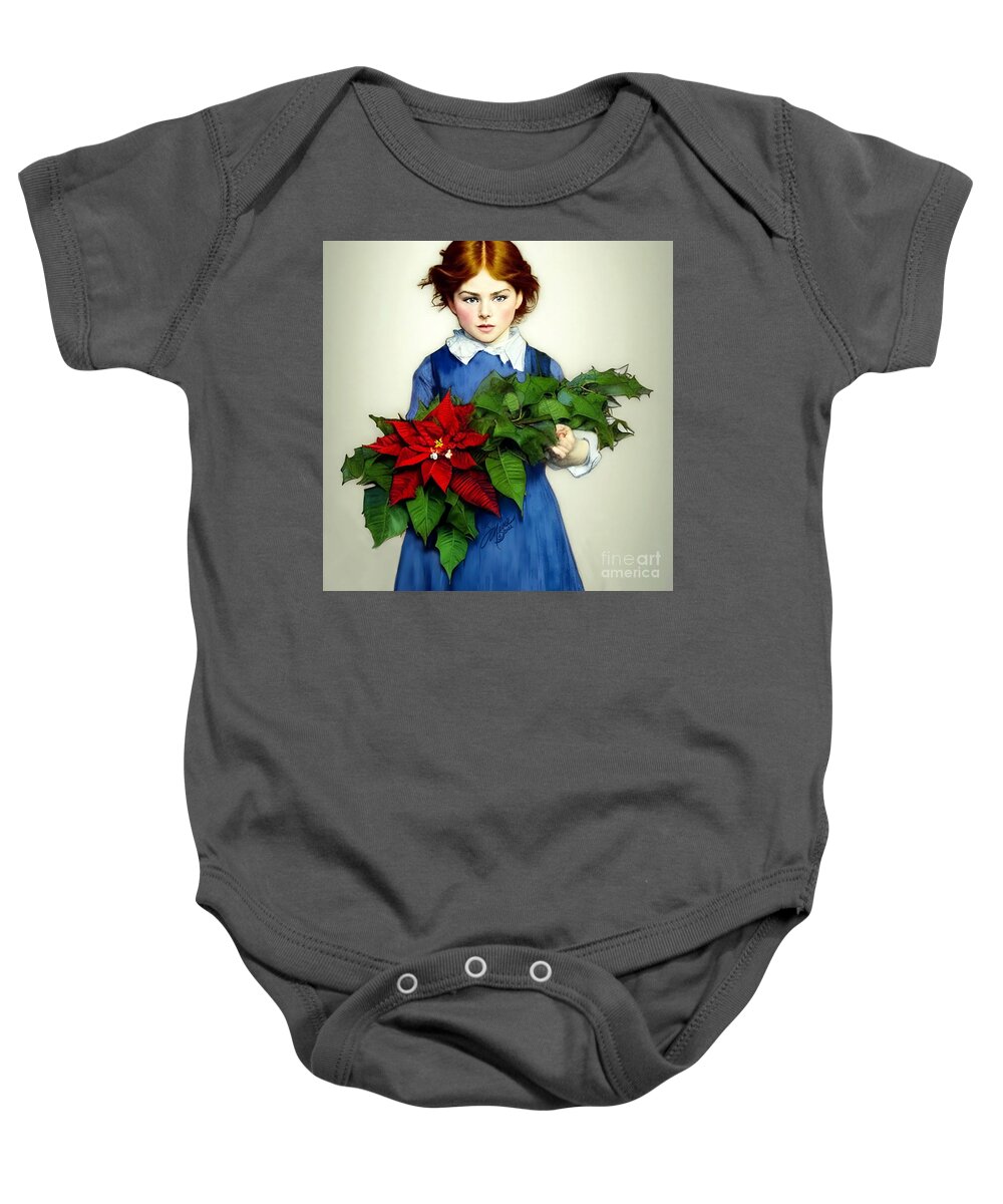 Christmas Art Baby Onesie featuring the digital art Christmas Child #2 by Stacey Mayer